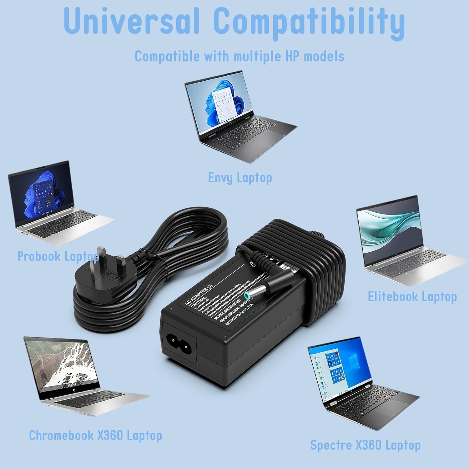 Thumbnail 2 de BIUBOTY 45W Laptop Charger — 19.5V 2.31A Replacement for HP EliteBook, Pavilion, Envy and More