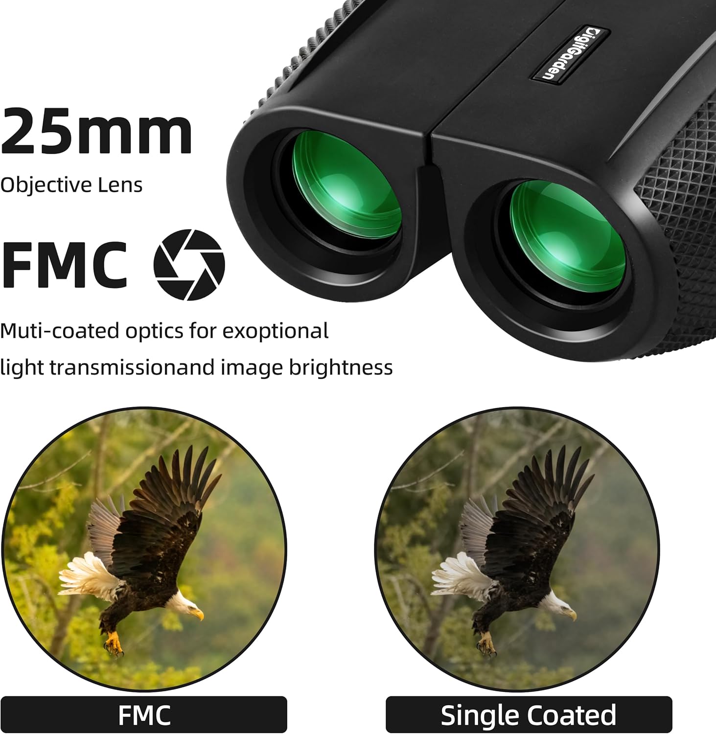 Thumbnail 3 de Digitgarden 12x25 Fernglas – Kompakt, faltbar, BAK4 FMC, ideal für Vogelbeobachtung und Outdoor