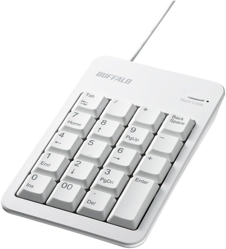 Detalle de バッファロー BSTK100WH 有線キーボード Tabキー付き・19キー・メンブレン方式