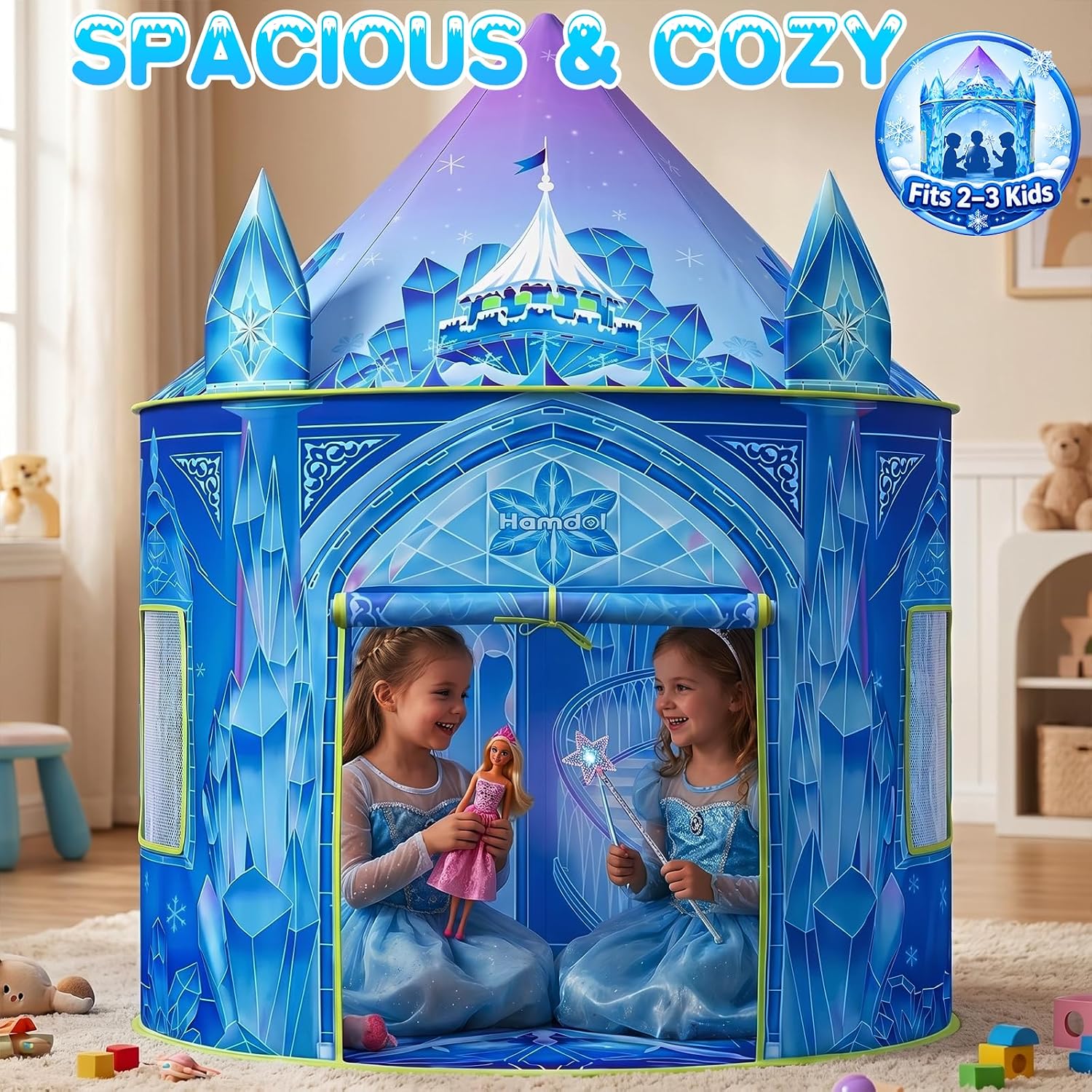 Thumbnail 6 de Hamdol Princess Play Tent for Girls: Ice Castle Frozen Toy for Indoor & Outdoor Play