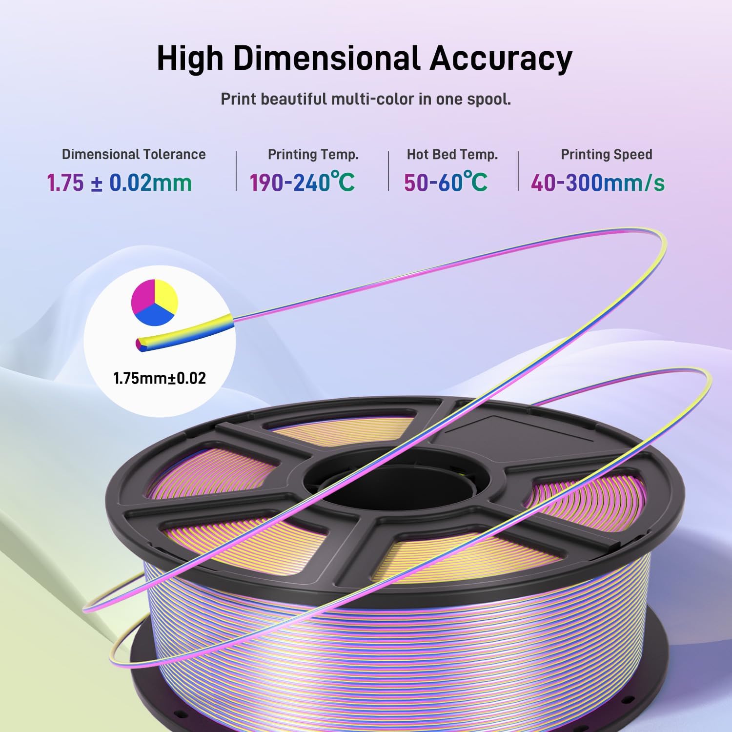 Thumbnail 4 de FLASHFORGE Silk Tri-Color PLA Filament 1.75mm
