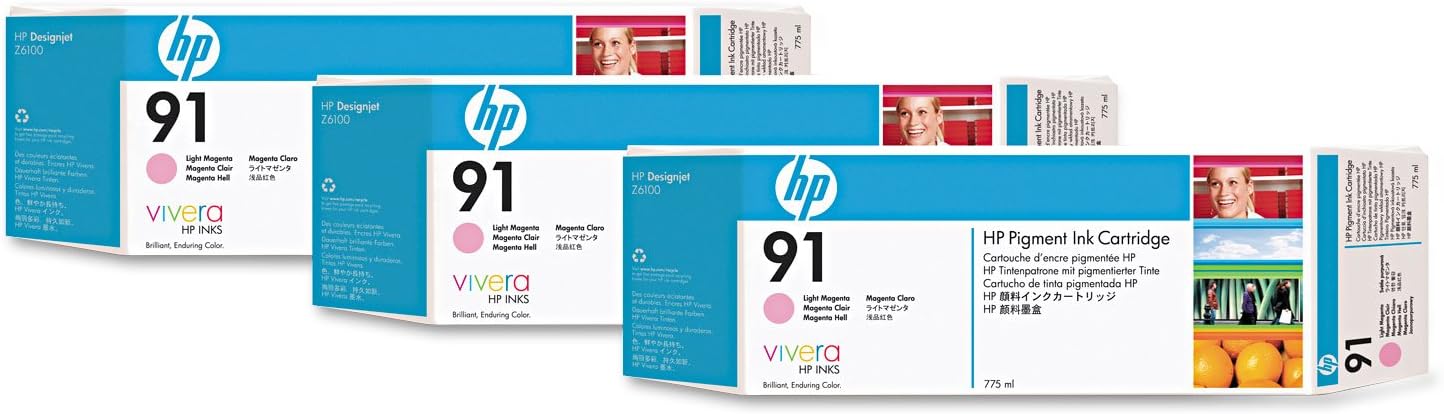 Thumbnail 1 de HP 91 Hellcyan Tintenpatrone (pigmentbasiert) mit 775 ml für HP Designjet Z6100