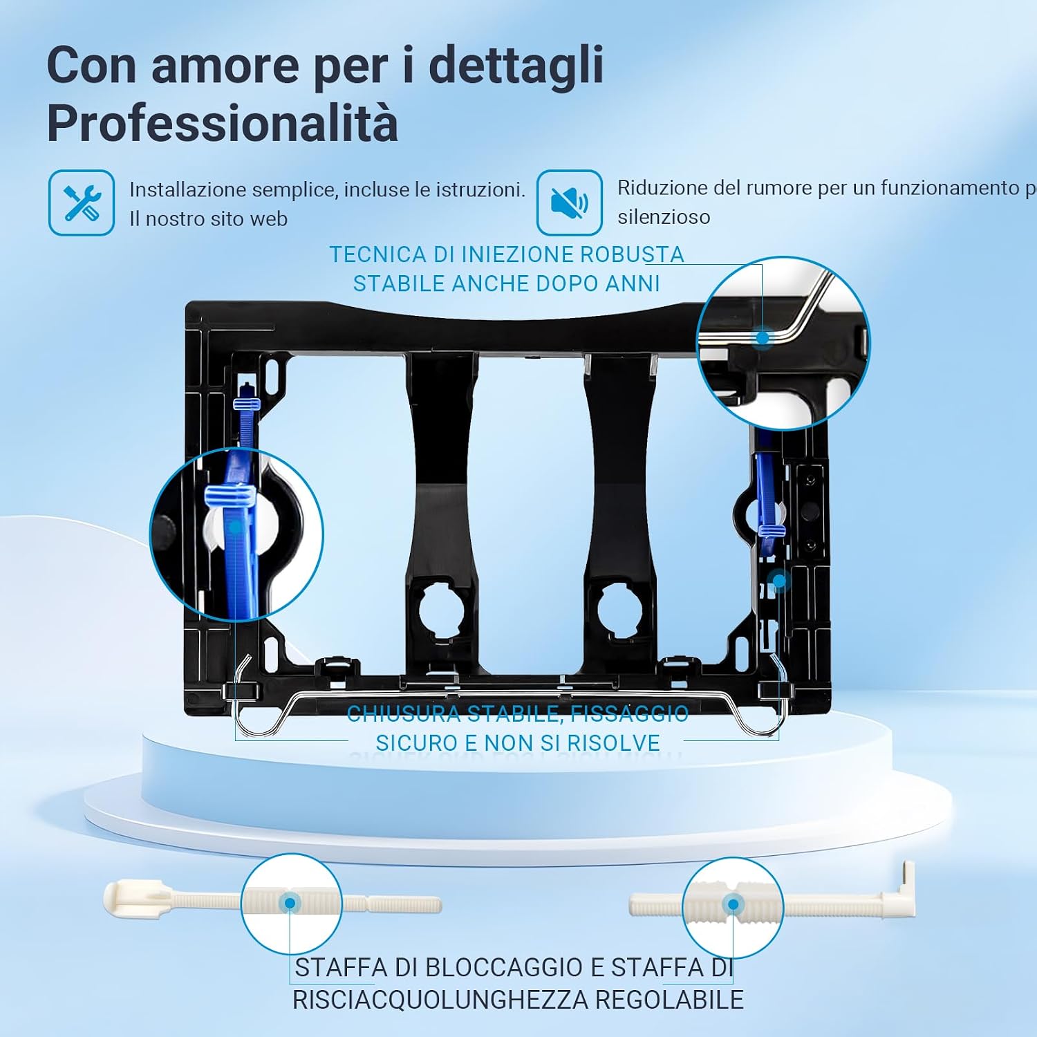 Thumbnail 6 de Mendorio Placca di Comando WC – Compatibile con Geberit Sigma, UP300/UP320, Piastra Doppio Scarico (Opaco Argento)