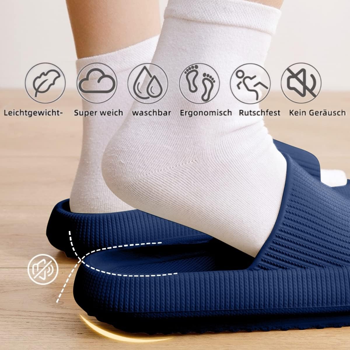Detalle de Sumvov Cozyslides Original Damen Hausschuhe – 100% EVA, rutschfest und super weich