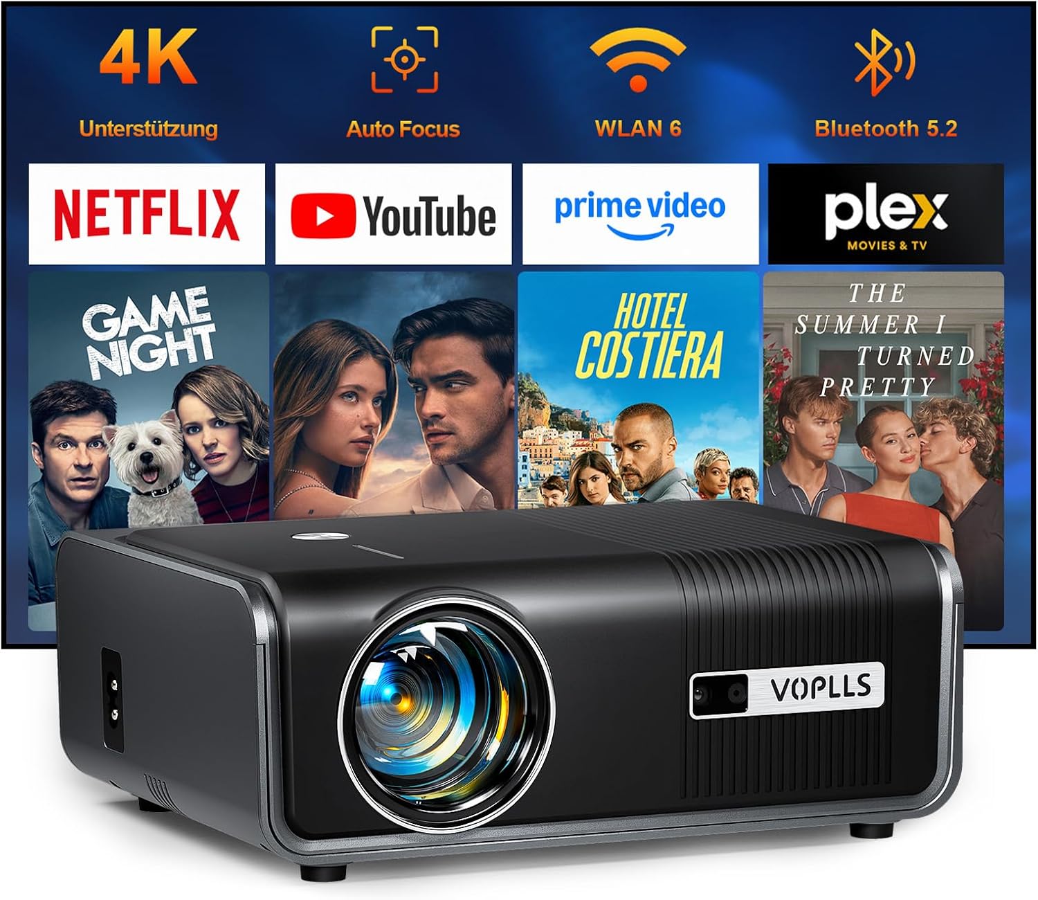 Detalle de VOPLLS Proyector 30000 lúmenes 4K nativo 1080P