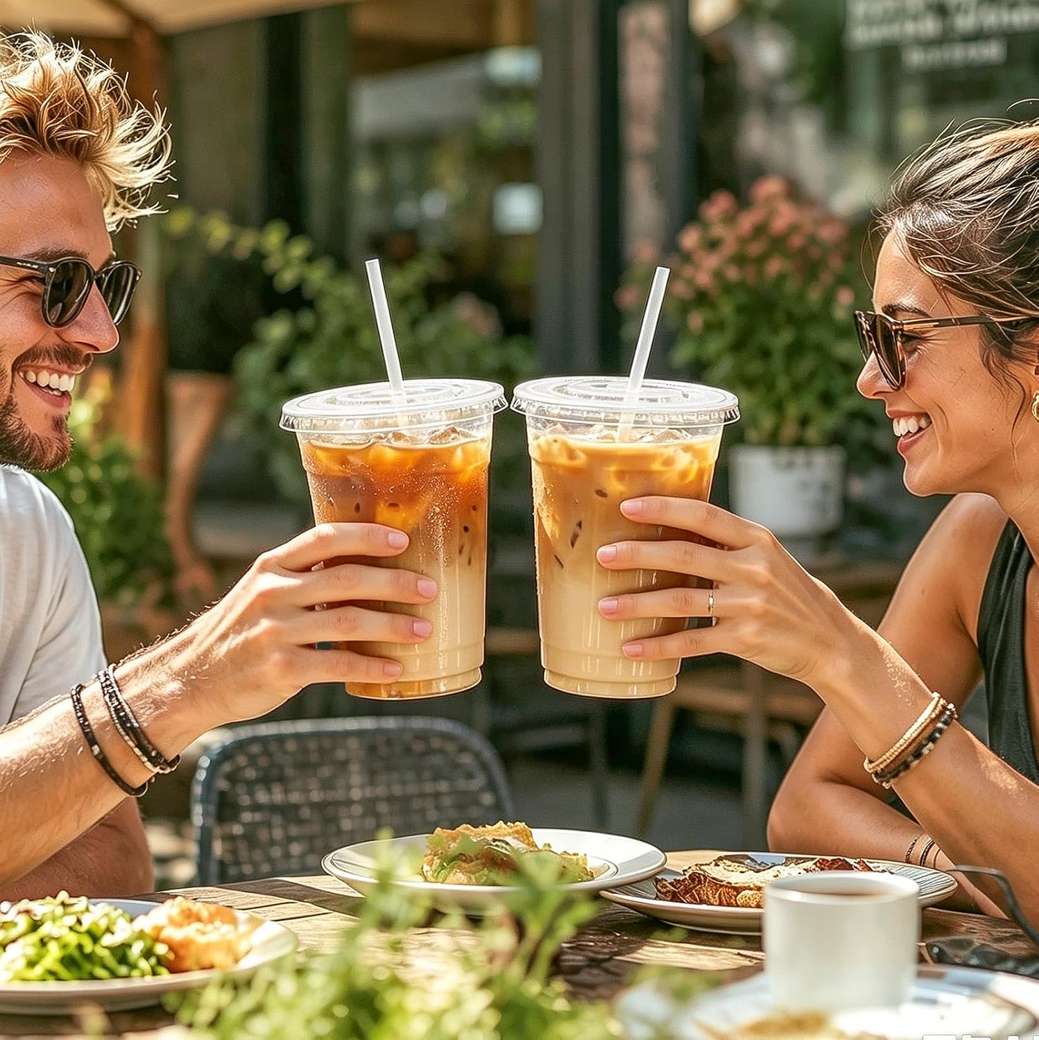 Thumbnail 6 de BYSNOW 20 oz Cup with Lids & Straws (100 Pack) — Clear, Leak-Resistant To-Go Cups