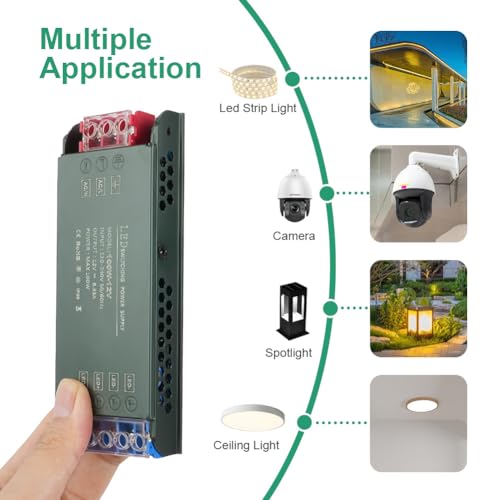 Thumbnail 6 de URAQT Transformador 220V a 12V, 100W (Conmutación) – Fuente de alimentación para tiras LED y iluminación interior
