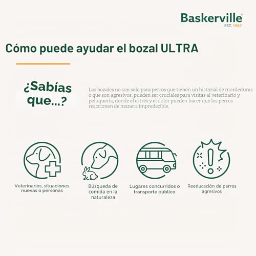 Detalle de MUSERUOLA Baskerville Ultra – bozal ético regulable, talla 4, ideal para perros de todos los tamaños