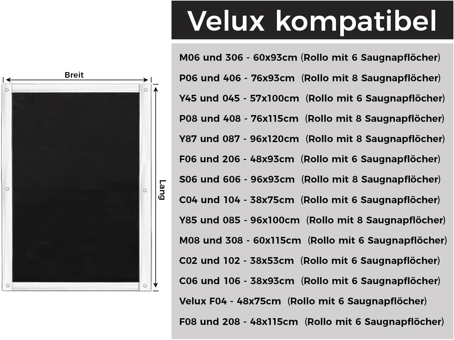 Detalle de Update Sonnenschutz Dachfenster Rollo Verdunkelungsrollo – Verdunkelungsstoff für Velux- und Roto-Fenster 96 × 120 cm