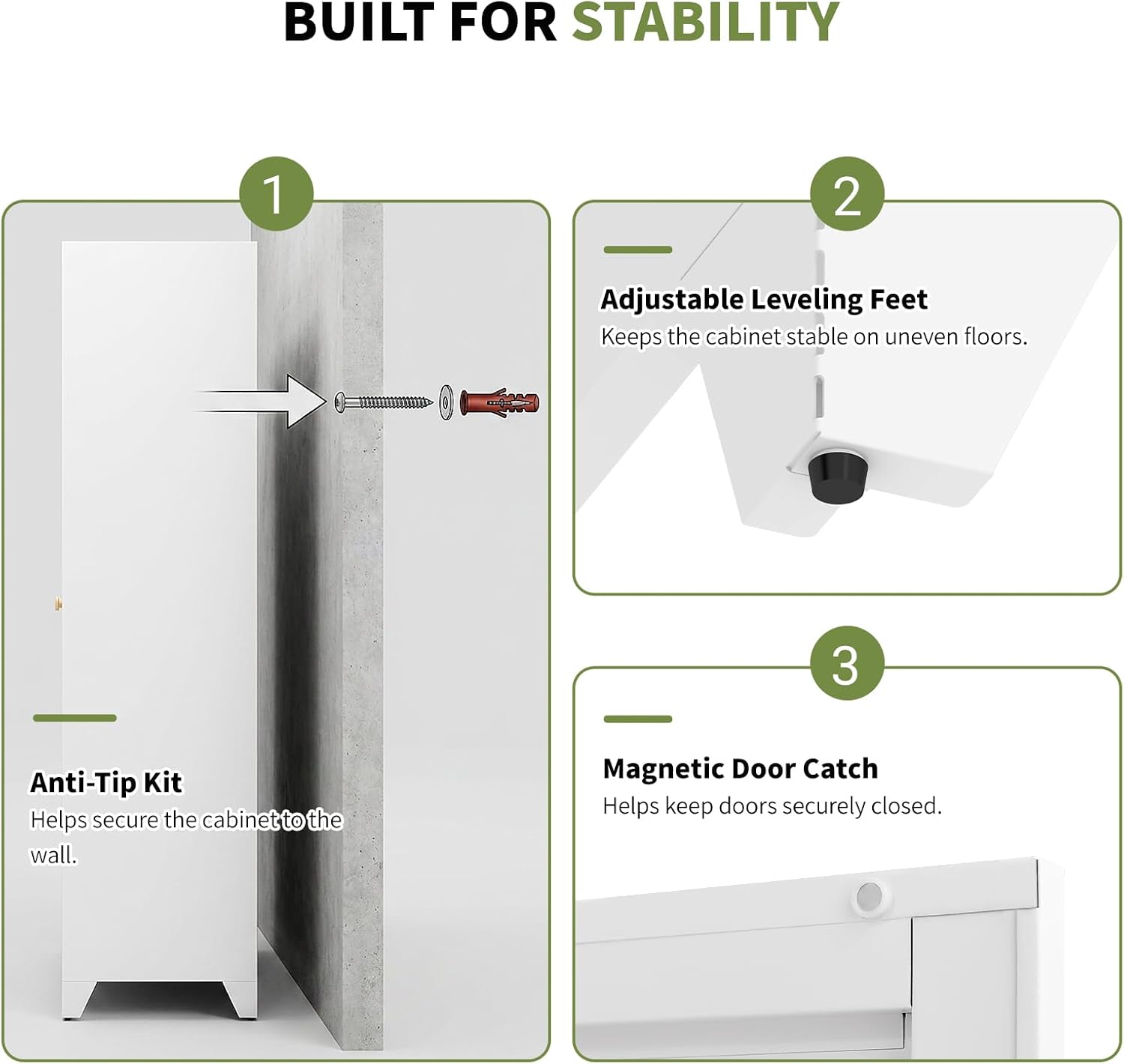 Detalle de Bayunity tyb001 75-Inch Metal Pantry Cabinet with Doors and 5 Adjustable Shelves