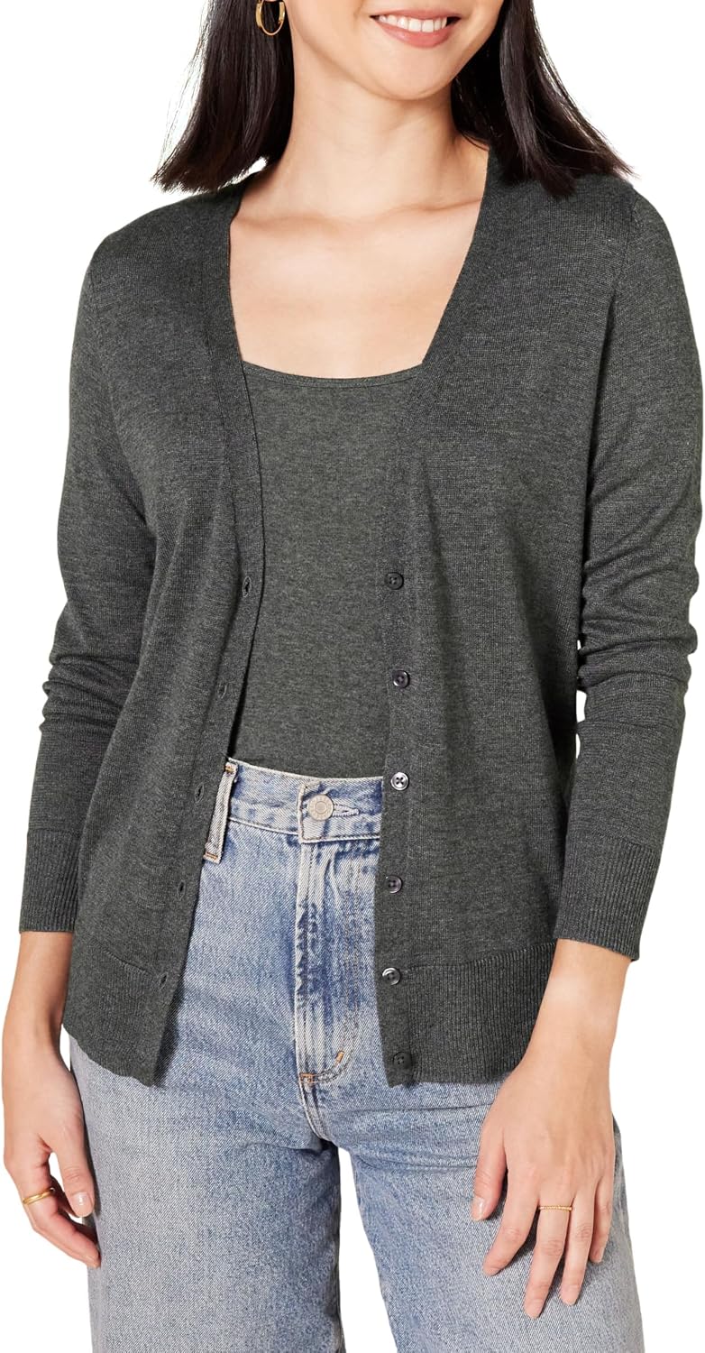 Detalle de Amazon Essentials Women's Lightweight V-Neck Cardigan Plus Size