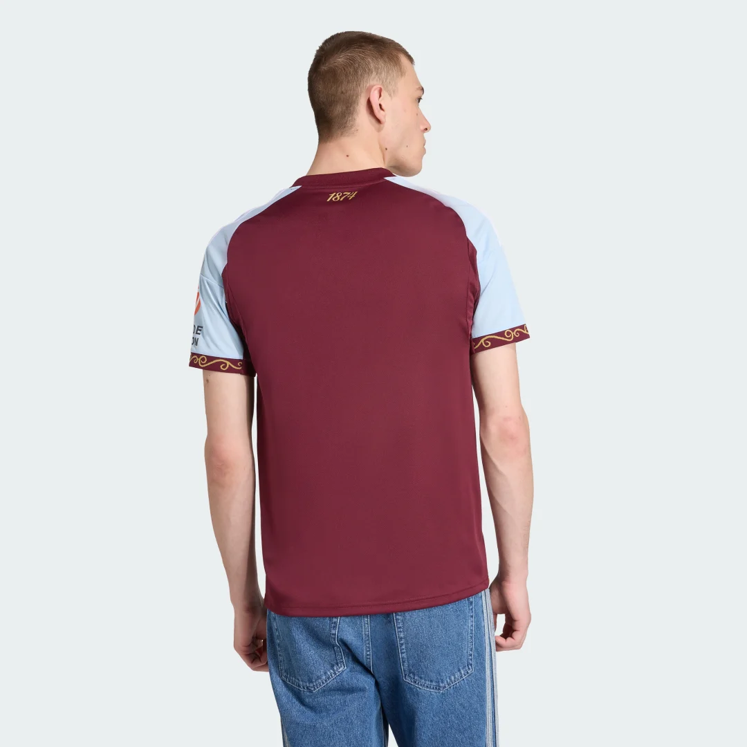 Detalle 2 de Camiseta primera equipación Aston Villa FC 25/26 de Adidas – Burgundy