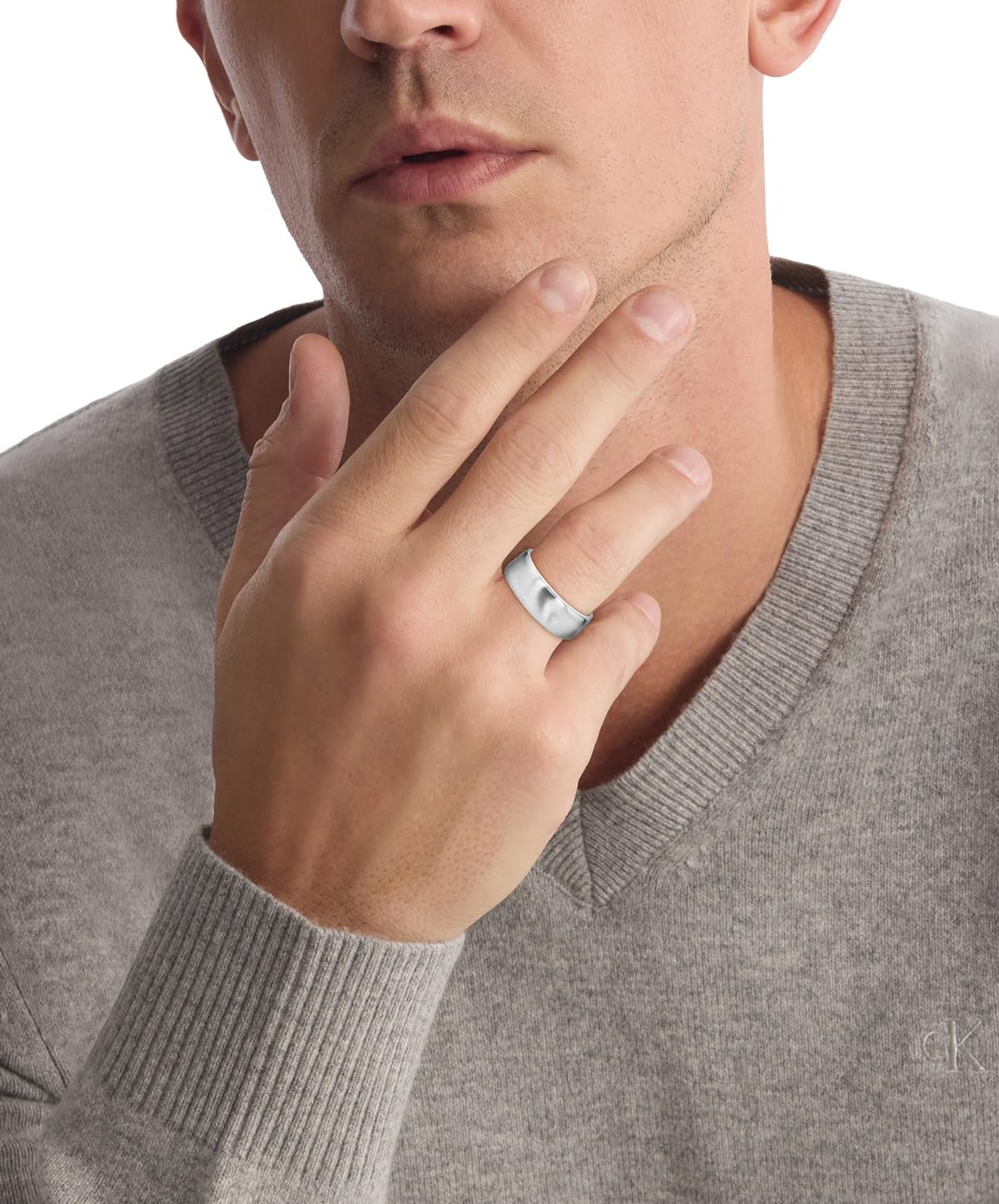 Thumbnail 2 de Calvin Klein CK Metallic Waves Edelstahl Herrenring