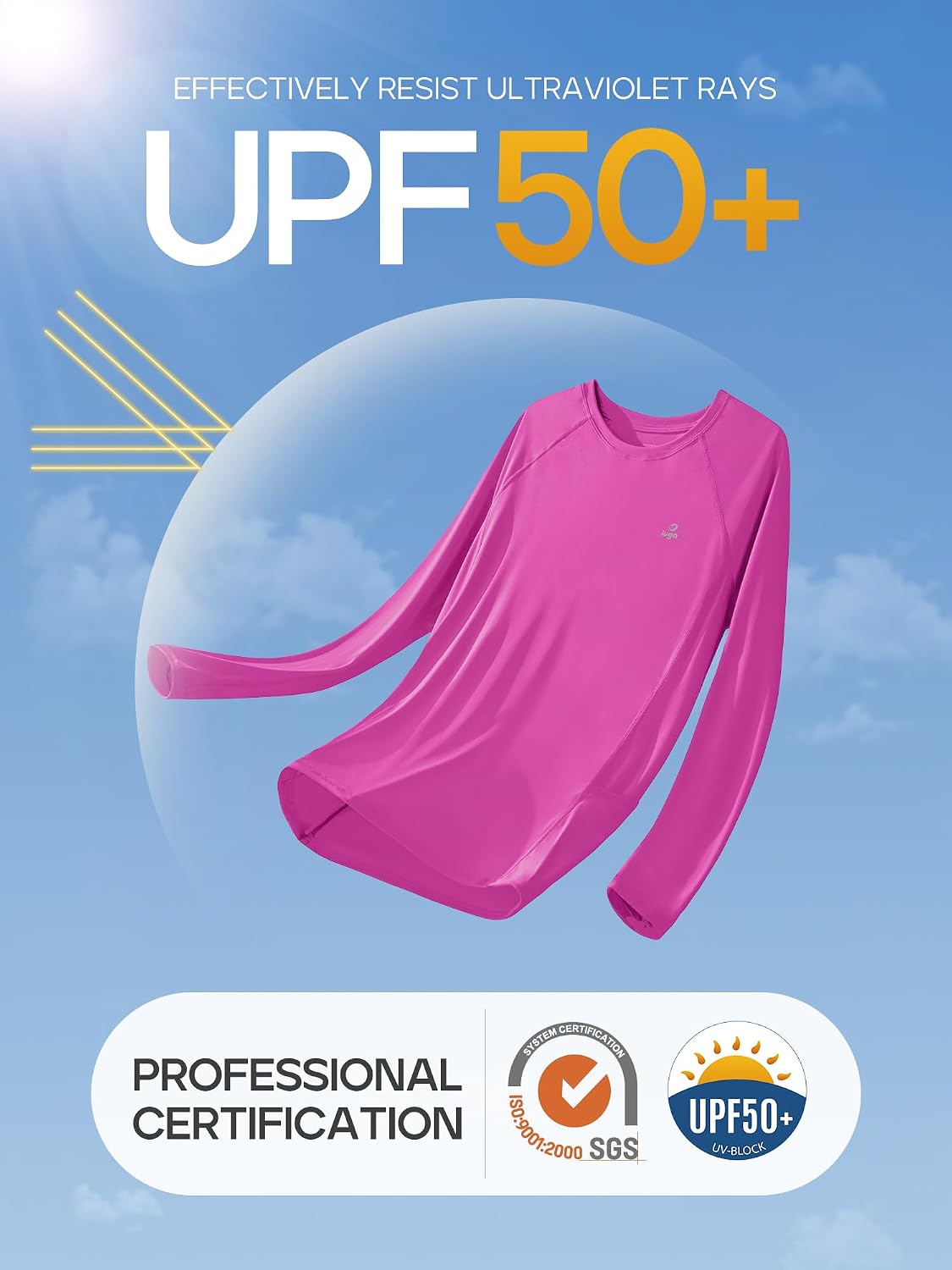 Detalle 2 de IUGA Women's Workout Shirt UPF 50+