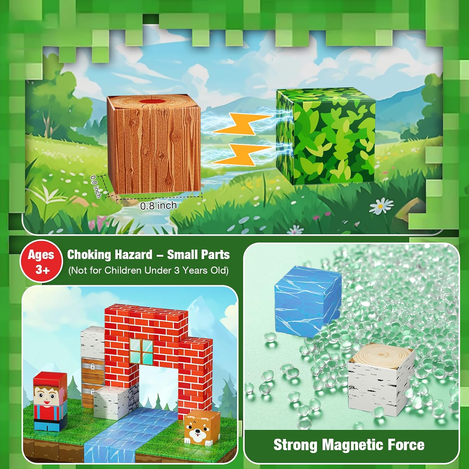Detalle de 200PCS Magnetic Blocks STEM Building Set