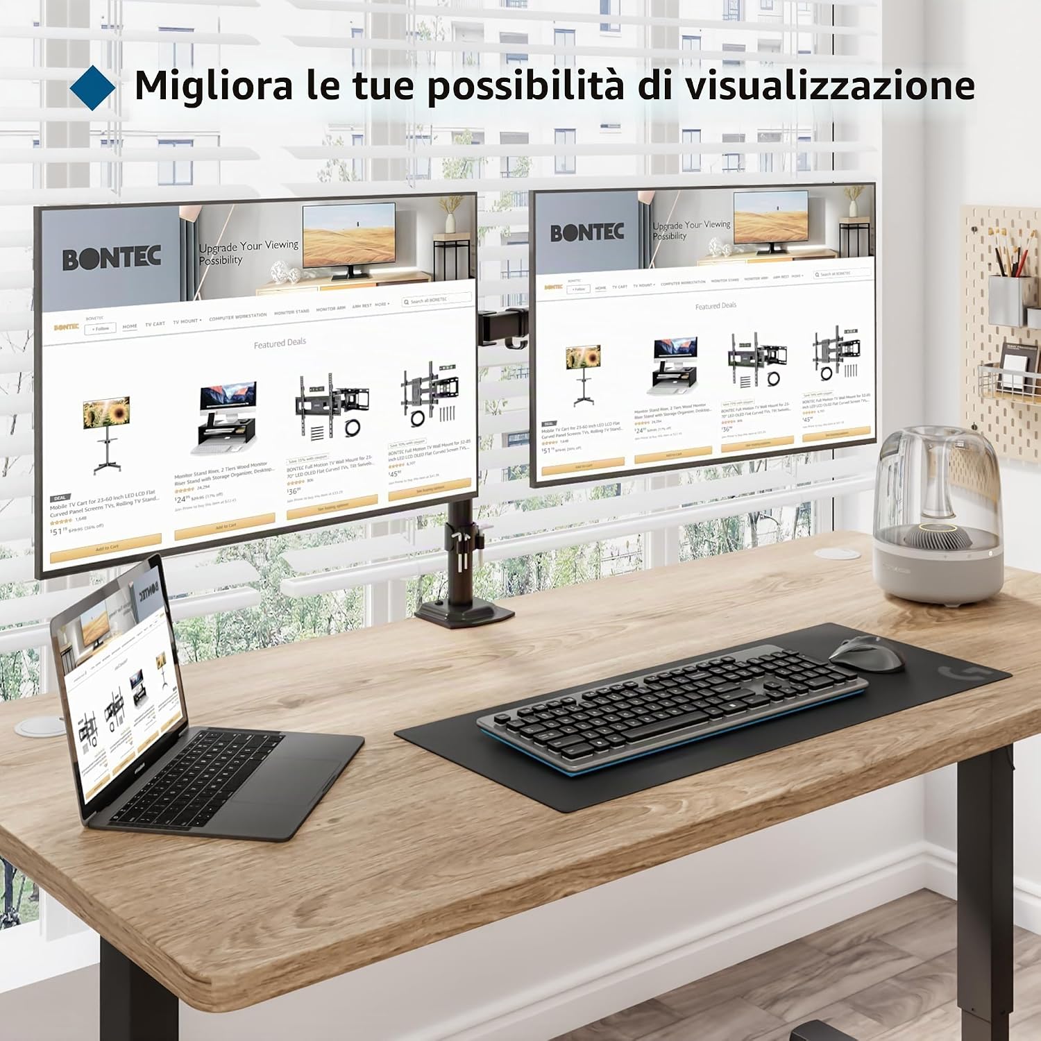 Thumbnail 6 de BONTEC Supporto Doppio Monitor 13–27" 8 kg