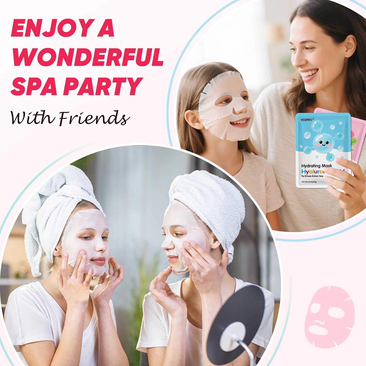 Detalle de 12 Pack Face Masks for Women Hydrating & Moisturizing Facial Mask Set (Collagen, Pomegranate, Rose & More)