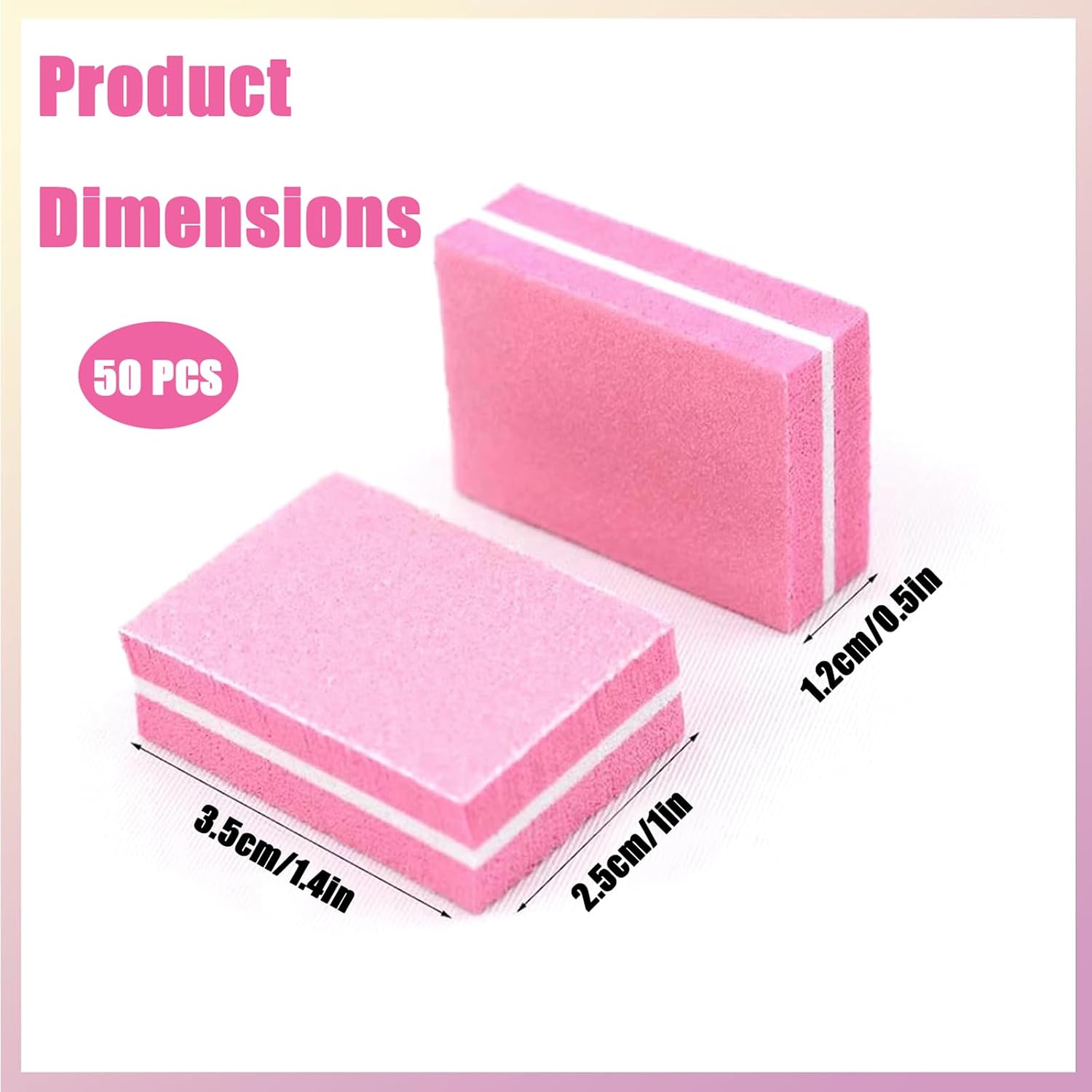 Thumbnail 6 de Mini Nail Buffer Blocks, 50 Pack 100/180 Grit – Double-Sided Buffing & Sanding Blocks for Natural, Gel & Acrylic Nails