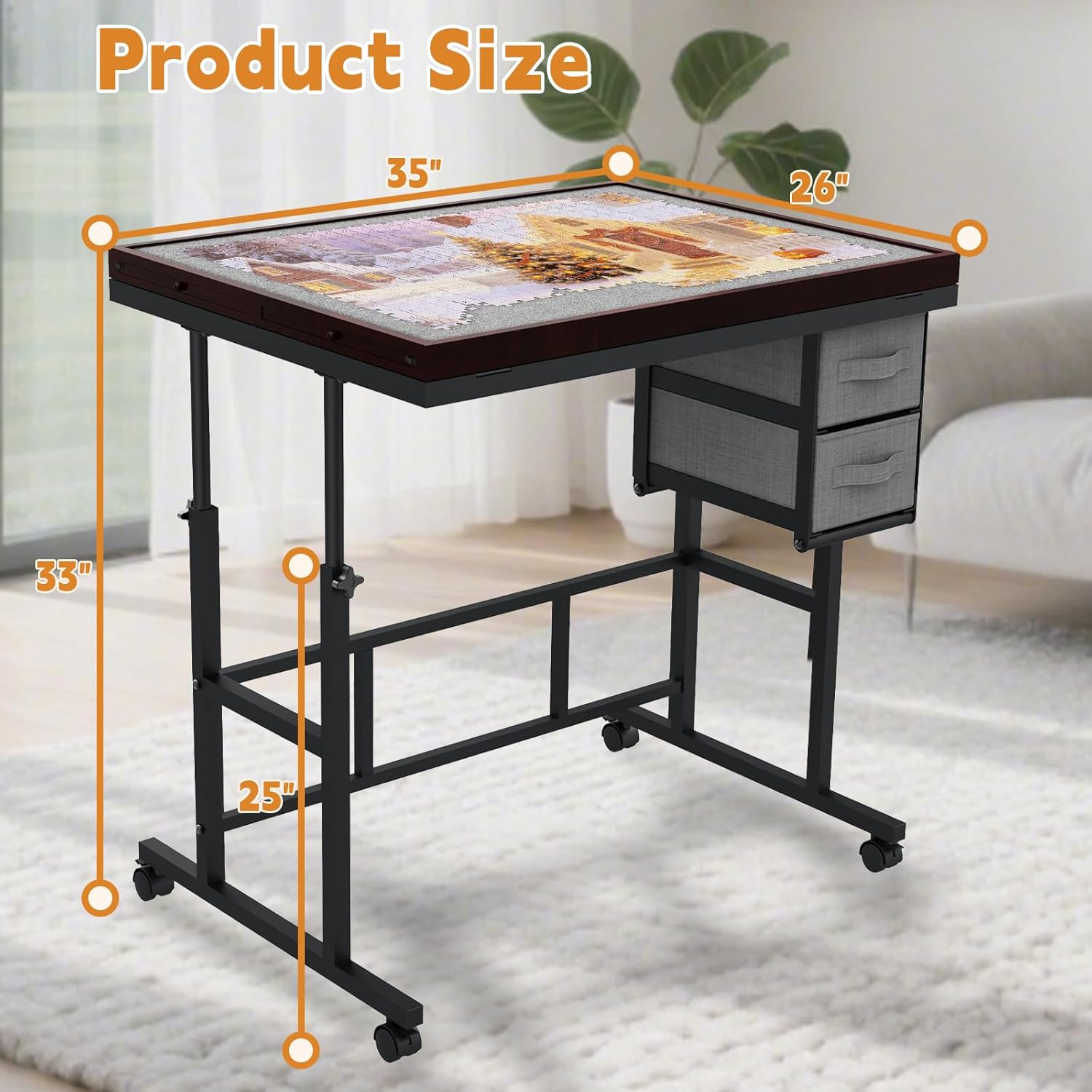 Detalle 2 de Doerpuz Jigsaw Puzzle Table 25–33" Adjustable Height 📐