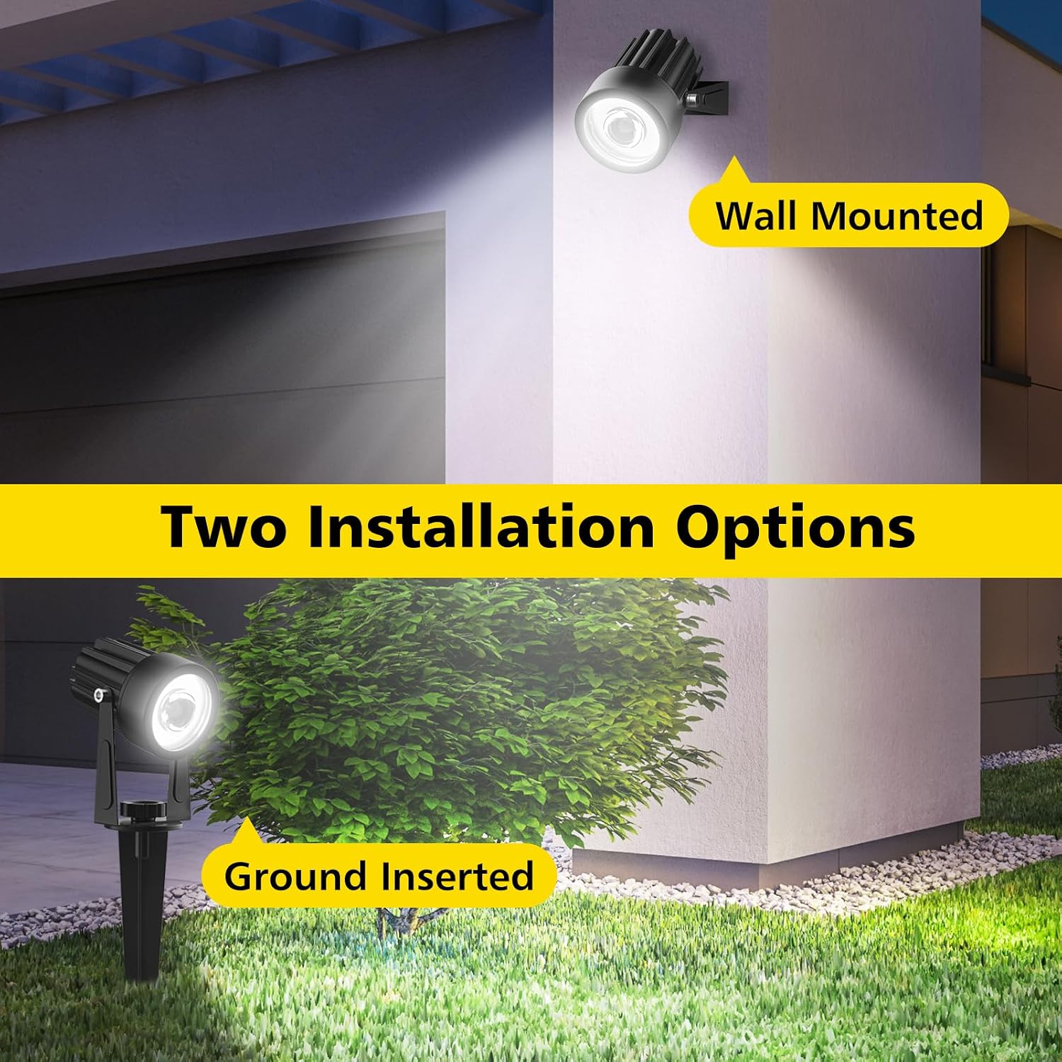 Detalle 2 de CORESLUX LED Solar Spot Lights for Outdoors – 6000K White Light, IP65 Waterproof Garden Uplighters