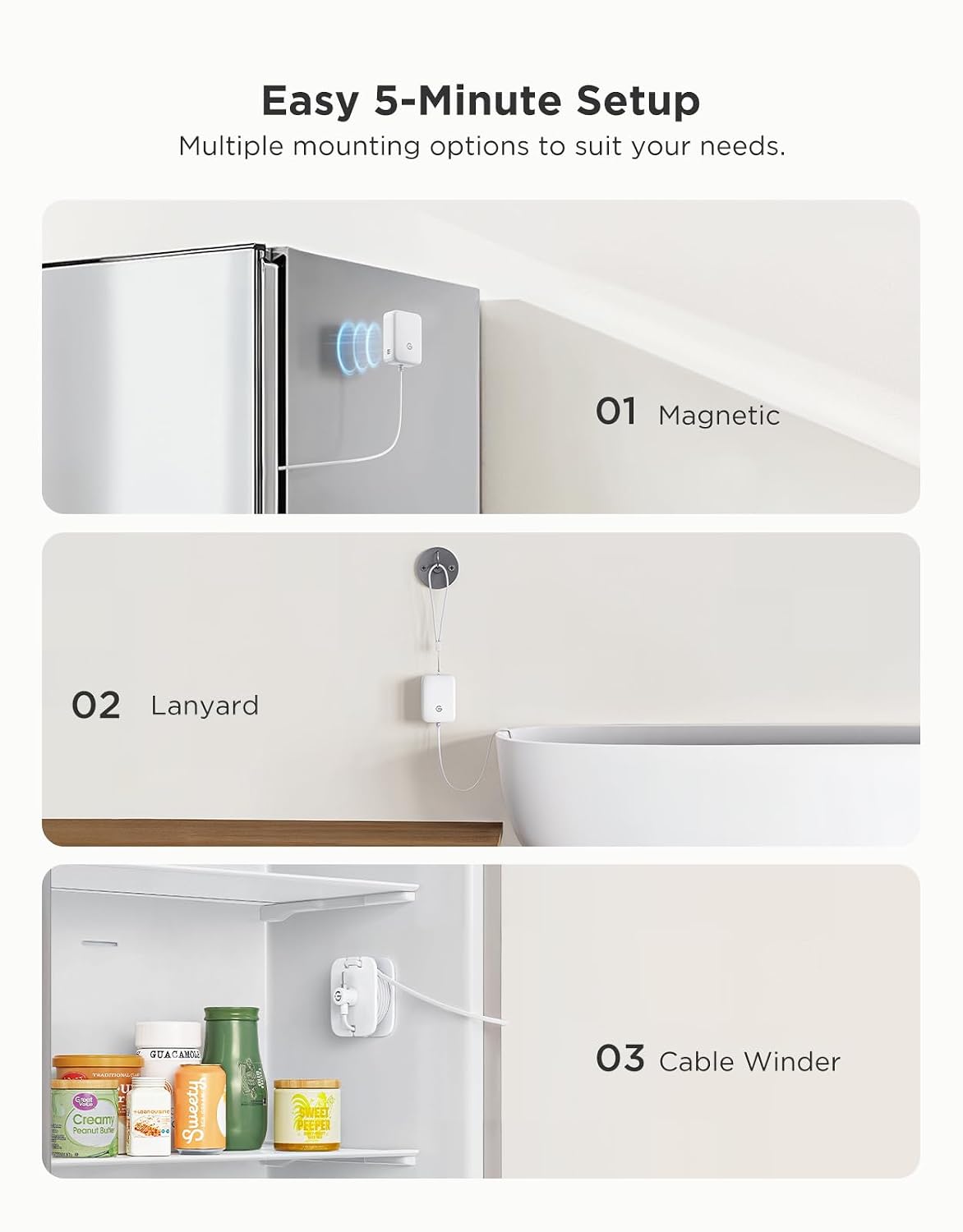 Thumbnail 6 de GoveeLife H5111 WiFi Refrigerator Thermometer with Alarm, App Alerts & Gateway