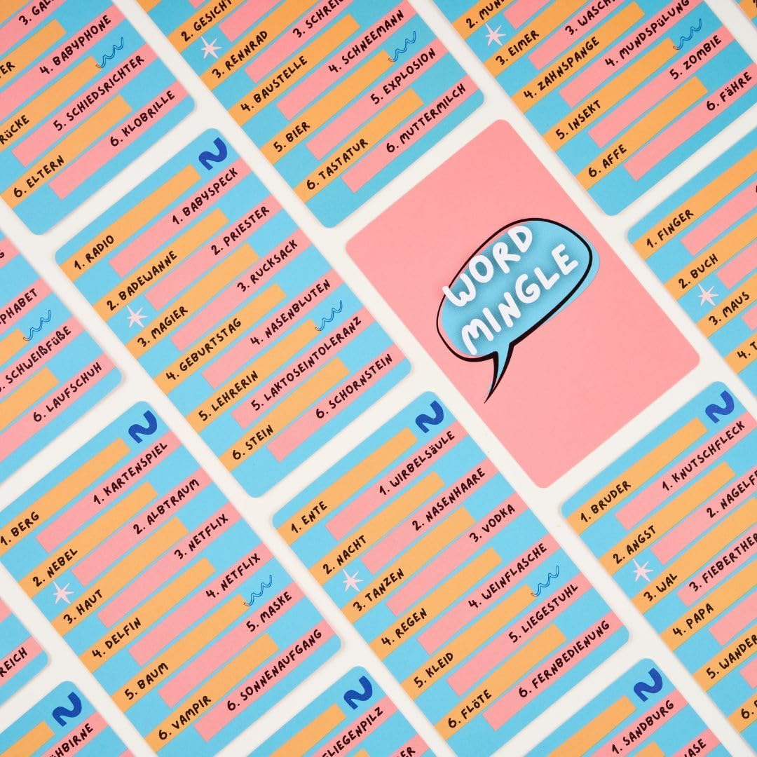 Detalle de WORD MINGLE – Wort für Wort im Teamwork: Das spaßige Kartenwortspiel für Freunde und Familie
