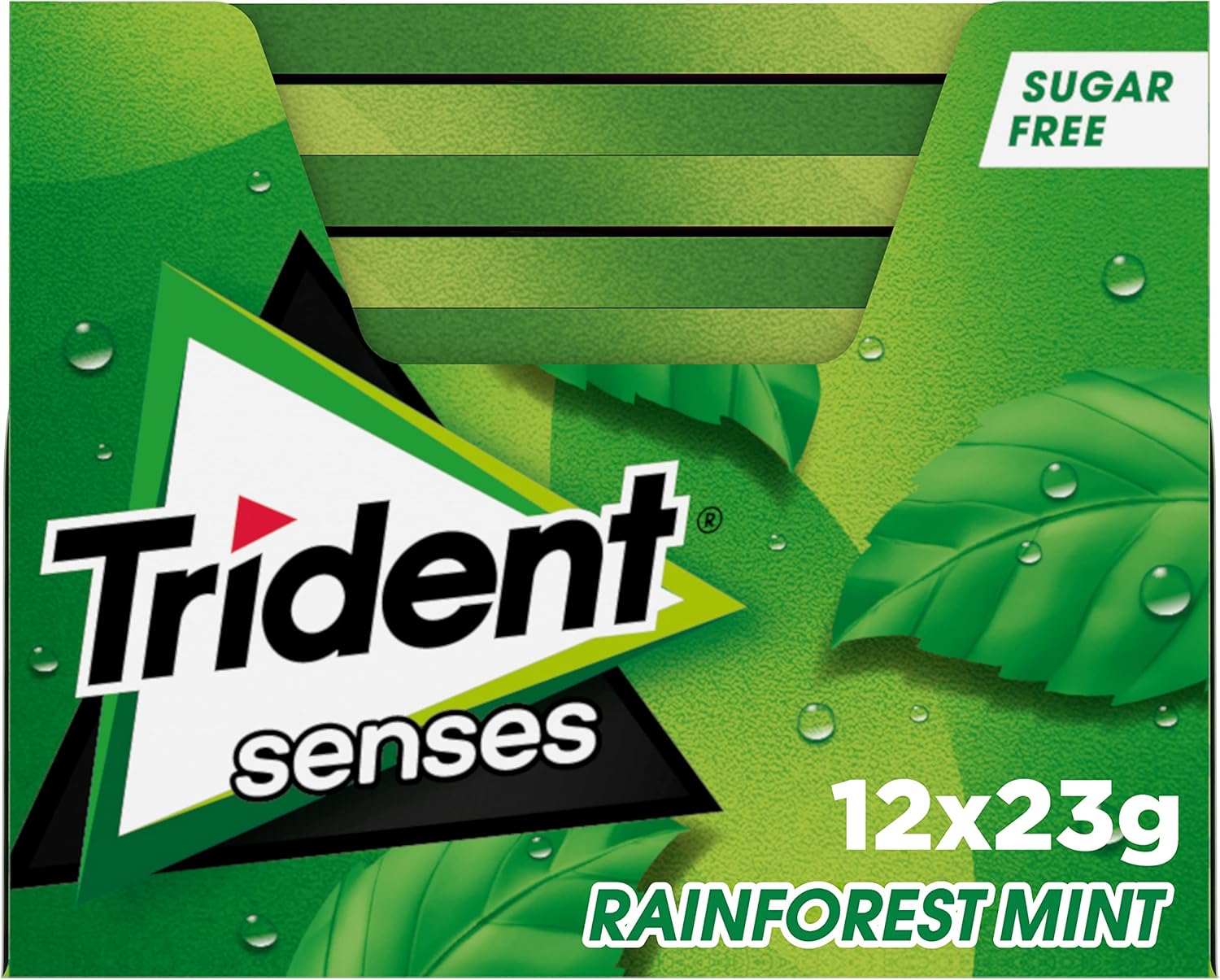 Thumbnail 1 de Trident Senses Spearmint 🍃 Chicles sin Azúcar, Pack de 12