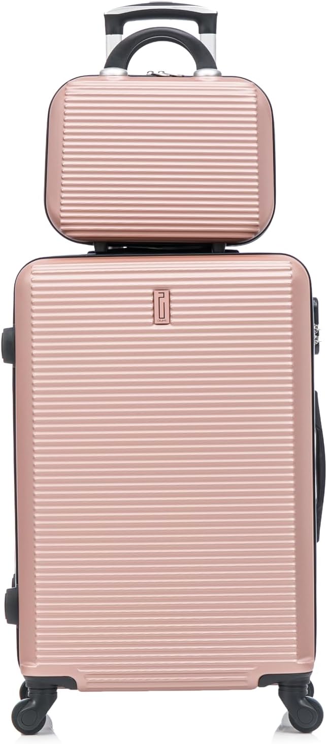 Detalle de CELIMS Set Valigie: Valigia Media 20 kg Rigida Oro Rosa + Beauty Case da Viaggio 35 cm | Trolley 65 cm con 4 Ruote