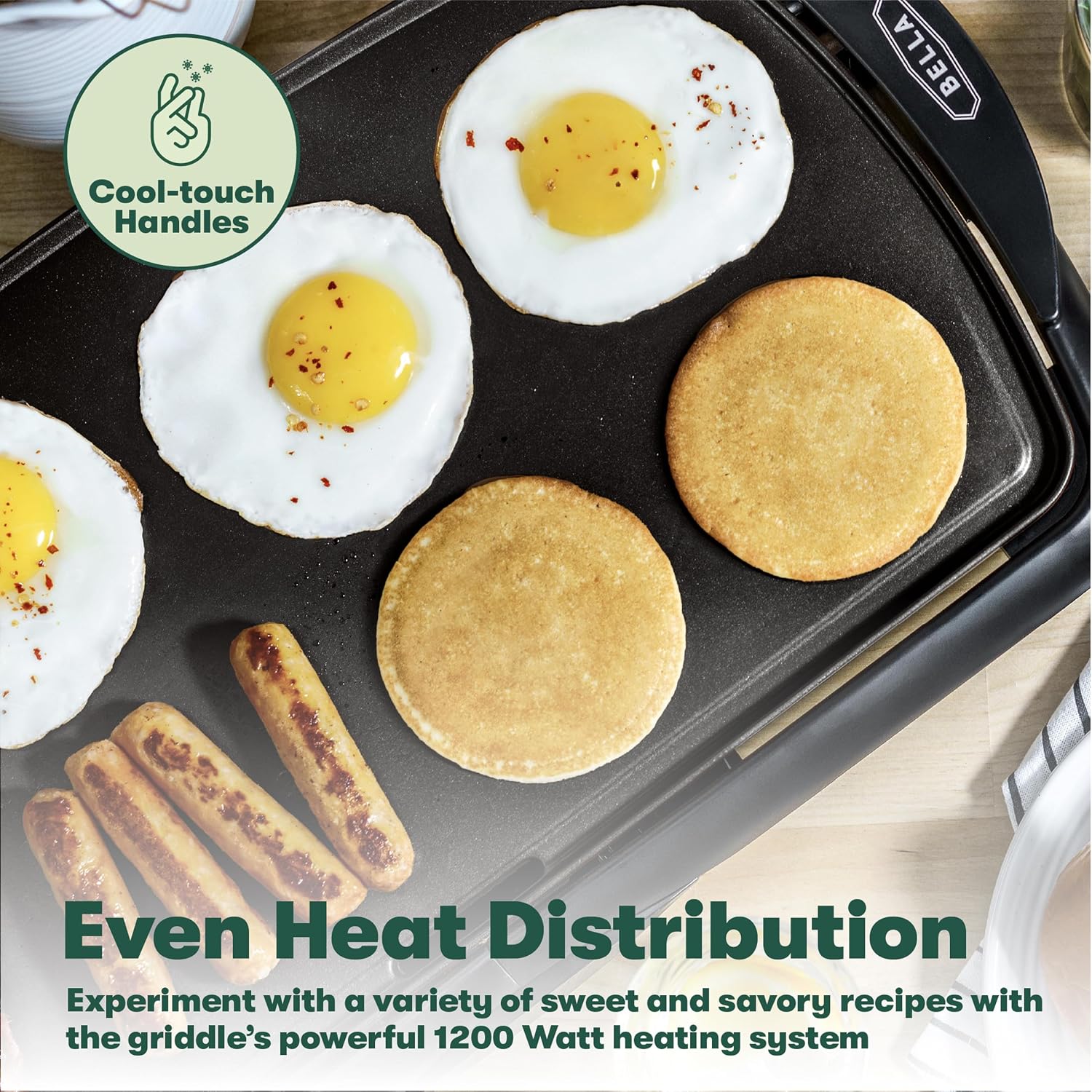 Thumbnail 5 de Bella Electric Griddle with Ceramic Titanium Non-Stick Coating (27cm x 51cm)