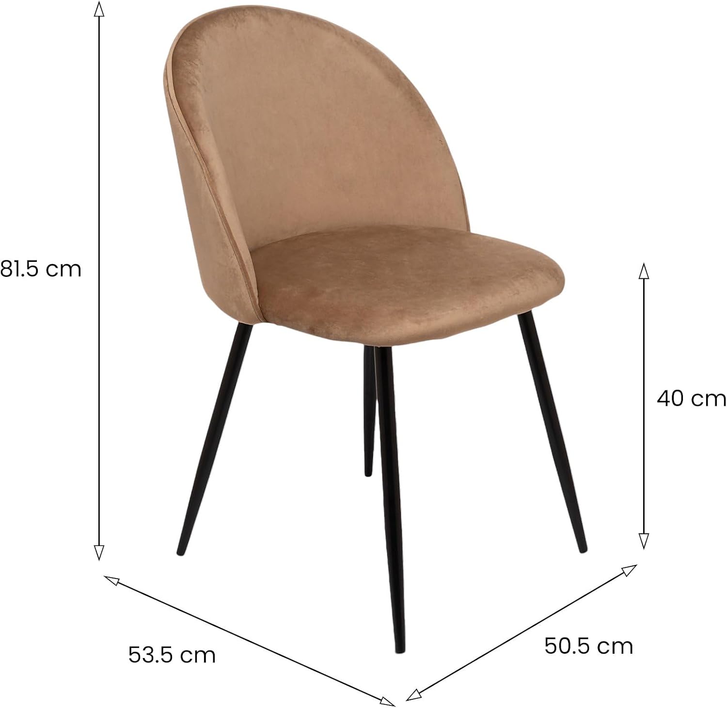 Detalle 2 de DMORA Stinson, set 2 sedie in velluto beige