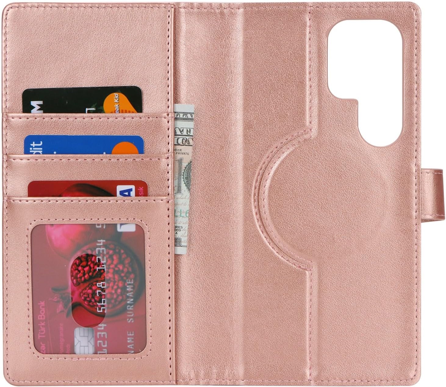 Thumbnail 4 de Zouzt Case for Samsung Galaxy S24 Ultra – 2-in-1 Detachable Wallet Case with MagSafe Compatibility, Rose Gold