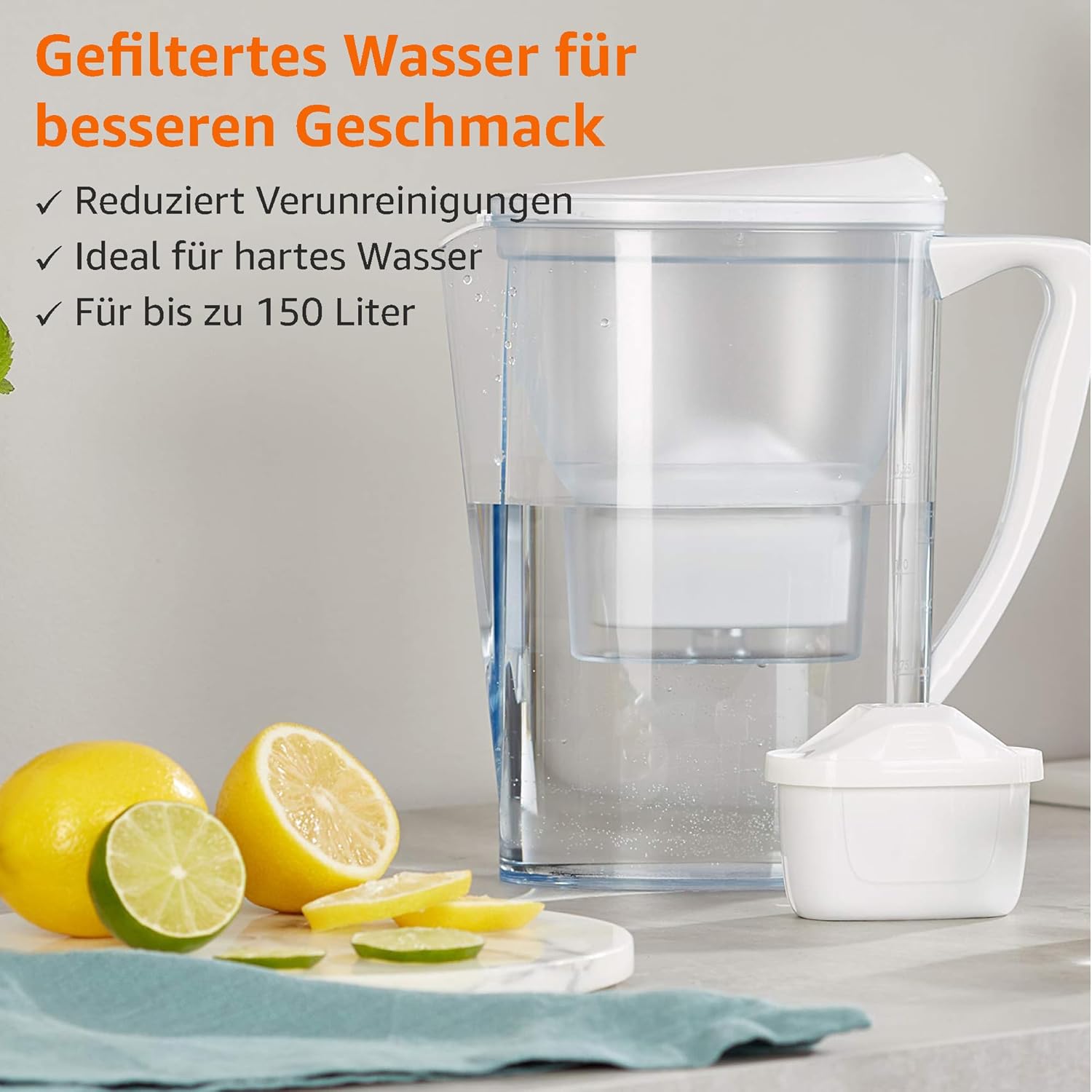 Thumbnail 4 de Amazon Basics Wasserfilterkartuschen – 3 Stück, kompatibel mit BRITA Systemen inkl. PerfectFit