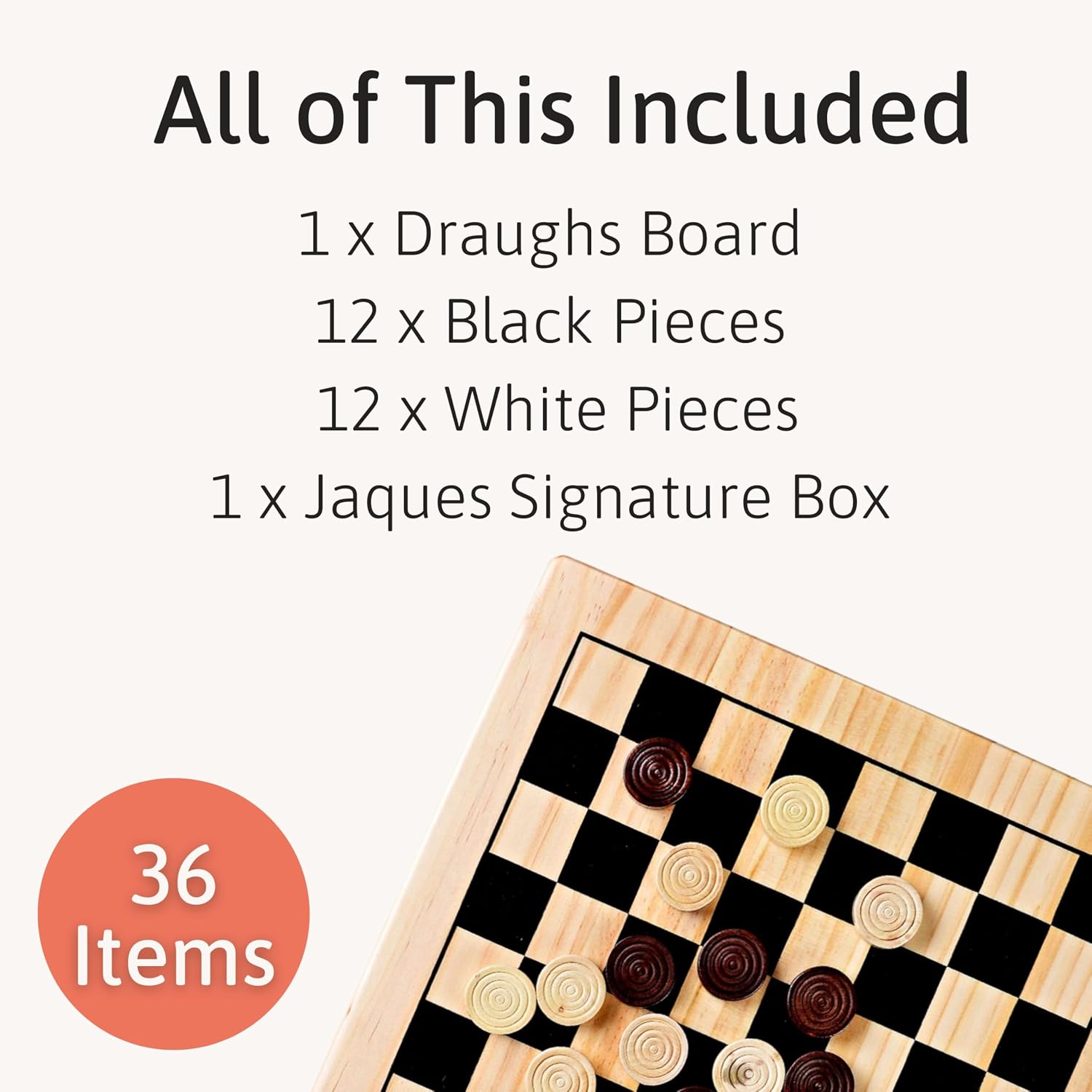 Detalle de Draughts board game 12 inch Jaques