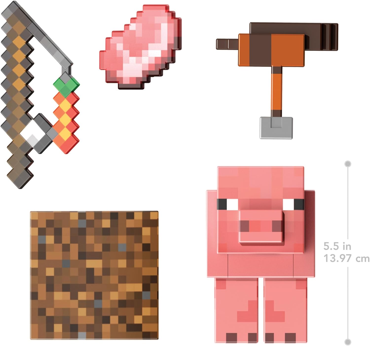 Thumbnail 5 de Mattel Minecraft HTM04 Cerdo Diamante 14 cm 🎮 con Accesorios