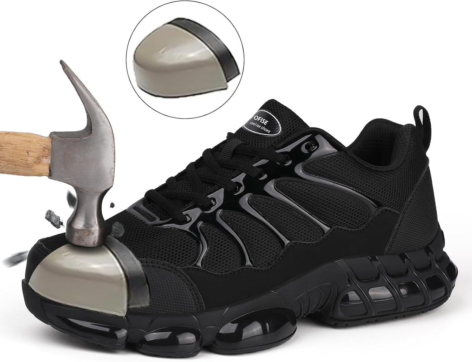 Detalle 2 de NIFOFISE Steel Toe Cap Trainers for Men & Women – Lightweight, Breathable Safety Trainers