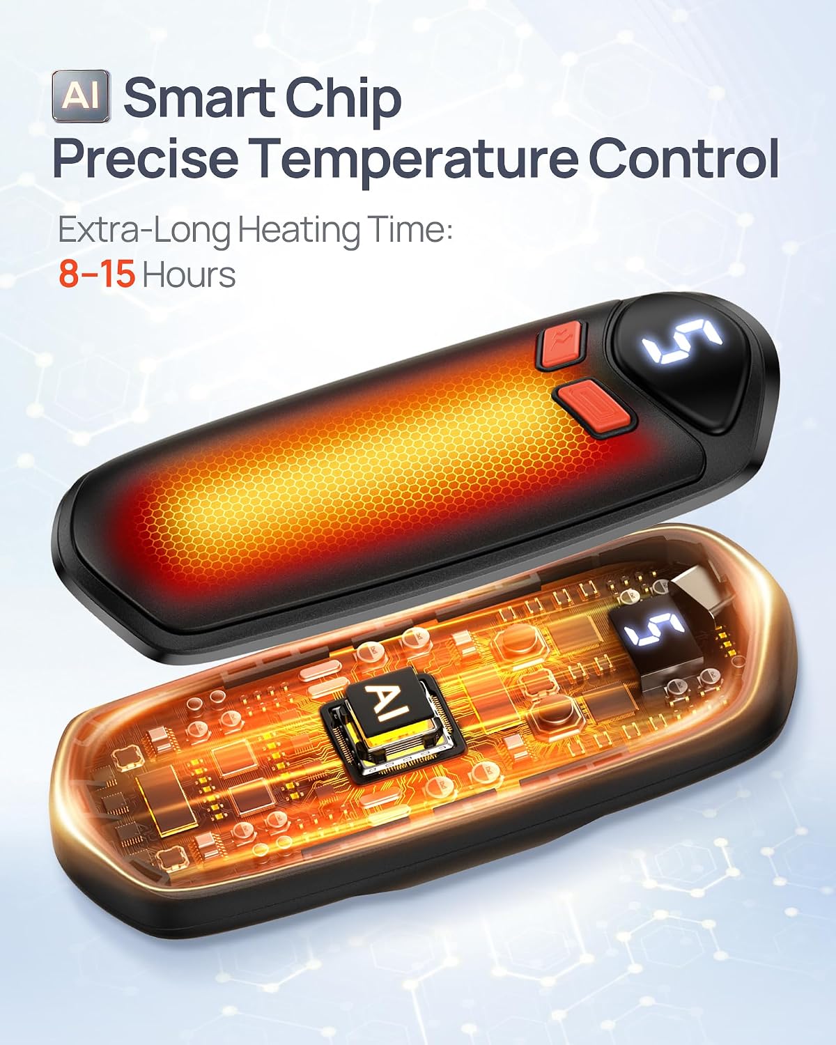 Thumbnail 4 de DeeKom Rechargeable Hand Warmers, 2-Pack with Five Heat Settings and Digital Display