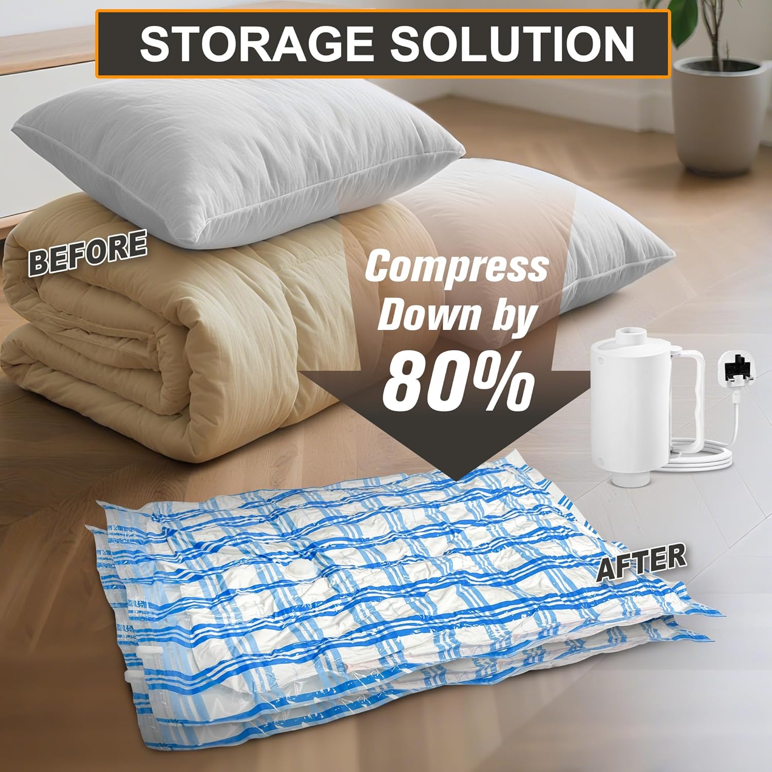 Thumbnail 5 de Storage Master vacuum bags, 8 jumbo with pump