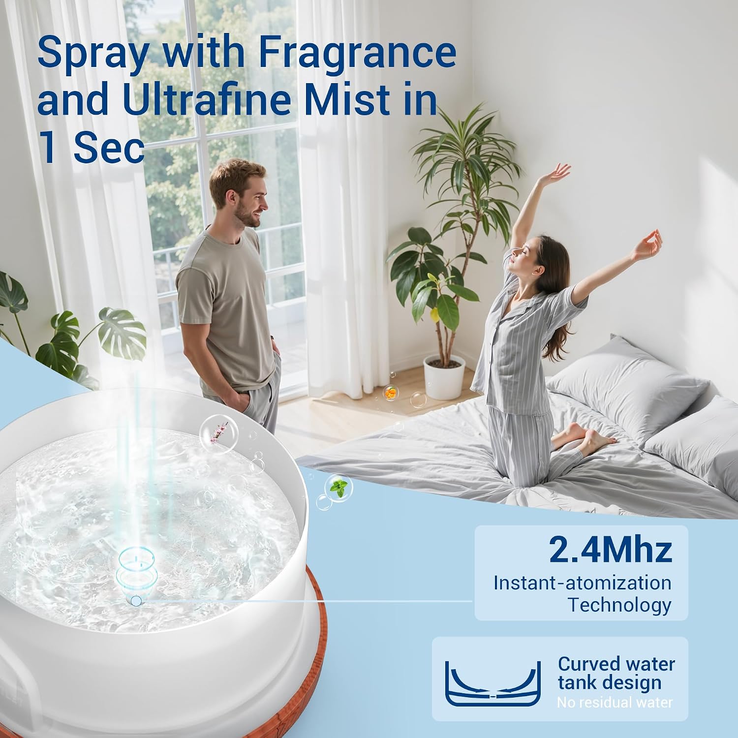 Thumbnail 2 de ASAKUKI 500ml essential oil diffuser