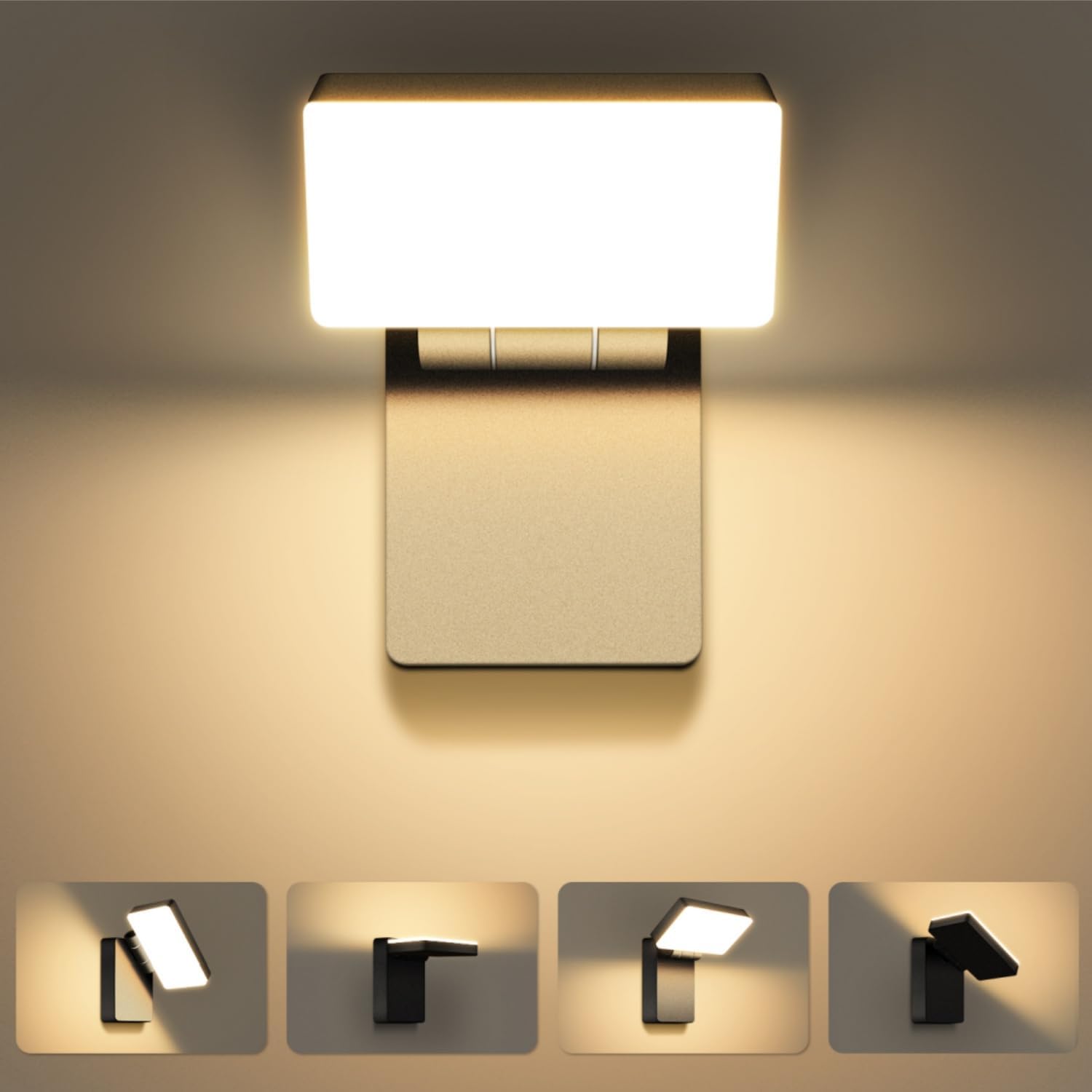 Detalle de Kingwen applique murale esterno LED 40W 3000K IP65 con pannello rotante a 360°