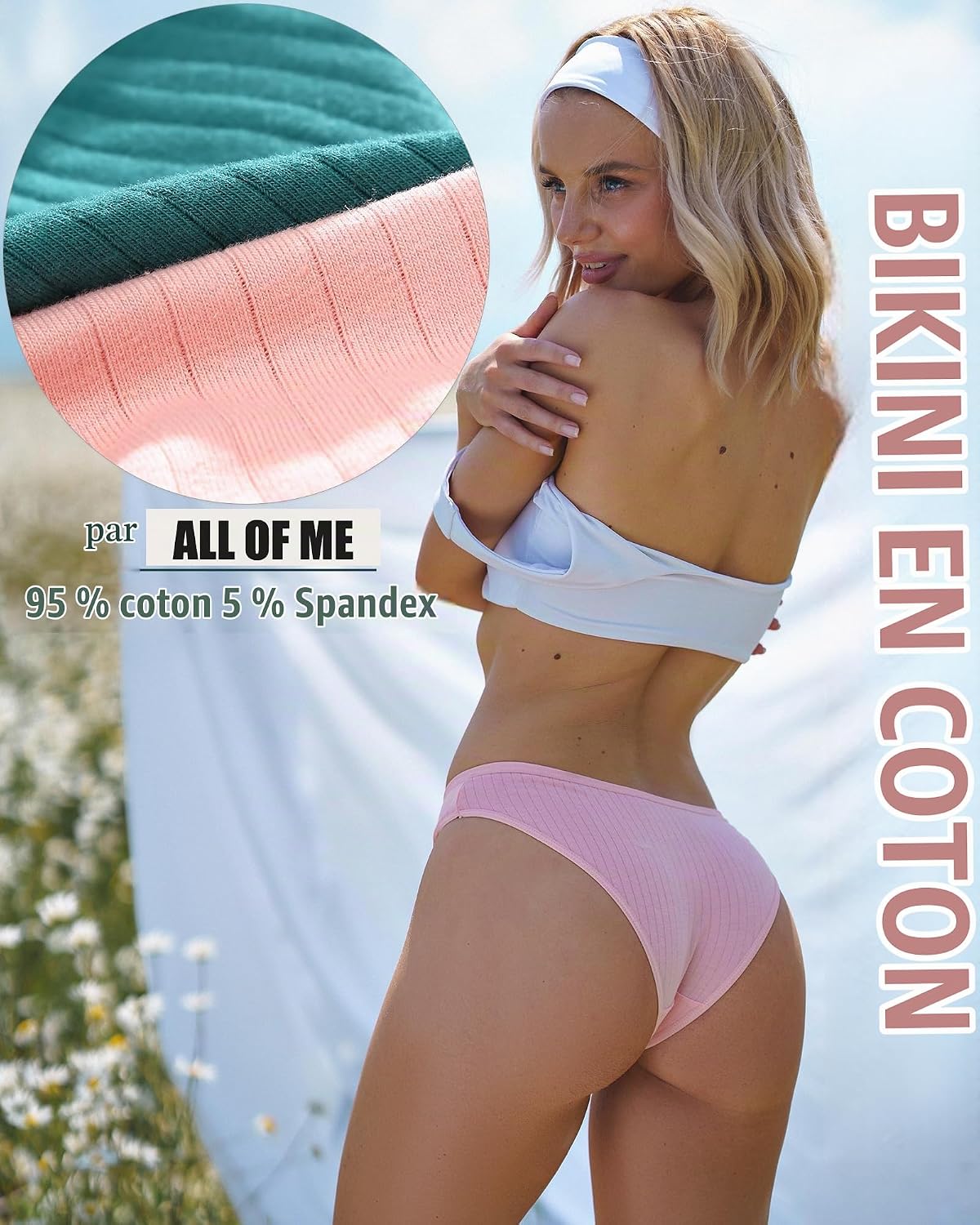 Detalle de ALL OF ME set van 6 katoenen dameshipsteronderbroeken, maten S-3XL
