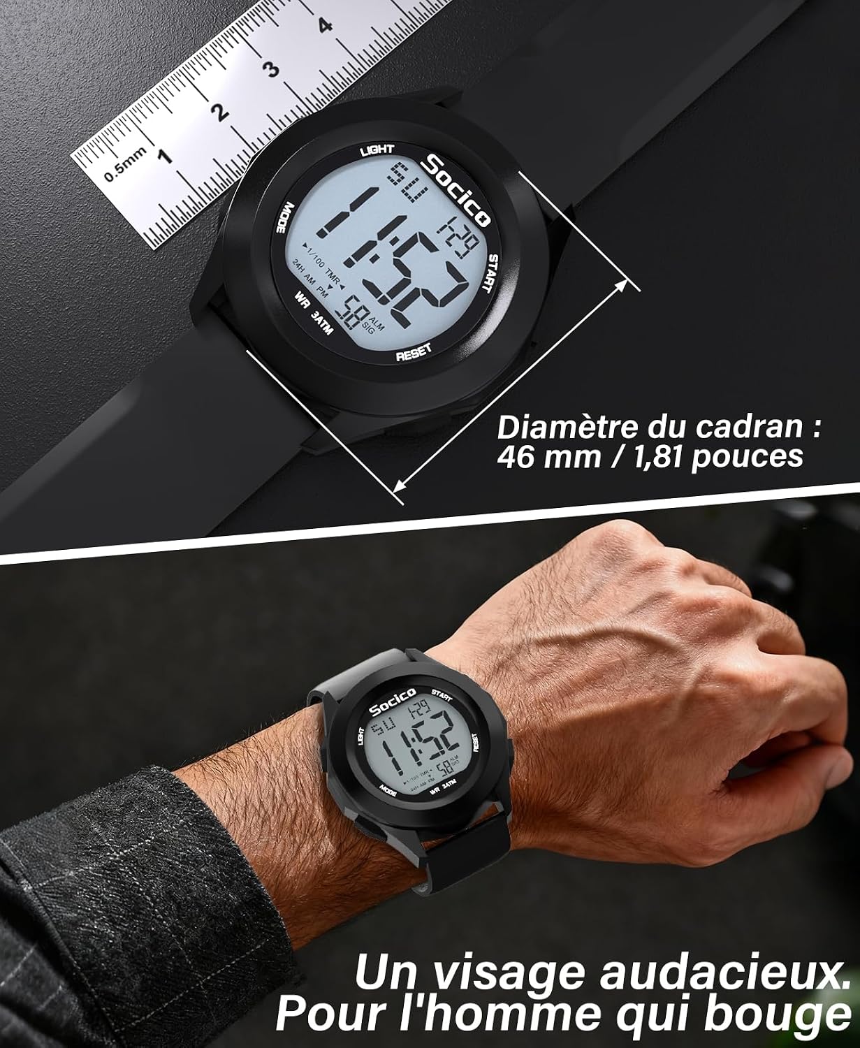 Detalle 2 de SOCICO Montre numérique sport militaire