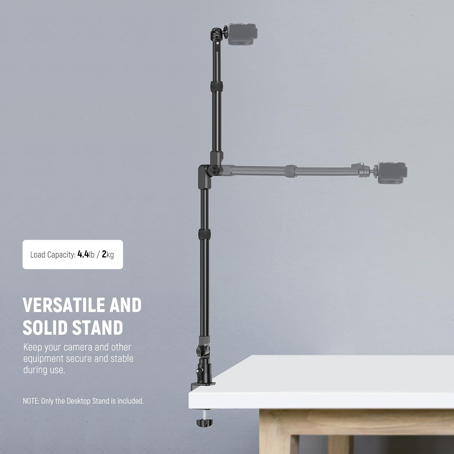 Thumbnail 1 de NEEWER DS023 45.5" Overhead Camera Desk Stand with 4-Section Magic Mic Boom Arm