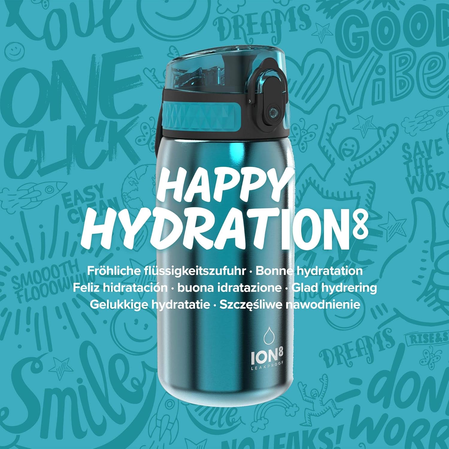 Thumbnail 6 de ION8 Lightweight Steel Kids Water Bottle, 400ml (13oz) – Leakproof & Dishwasher Safe