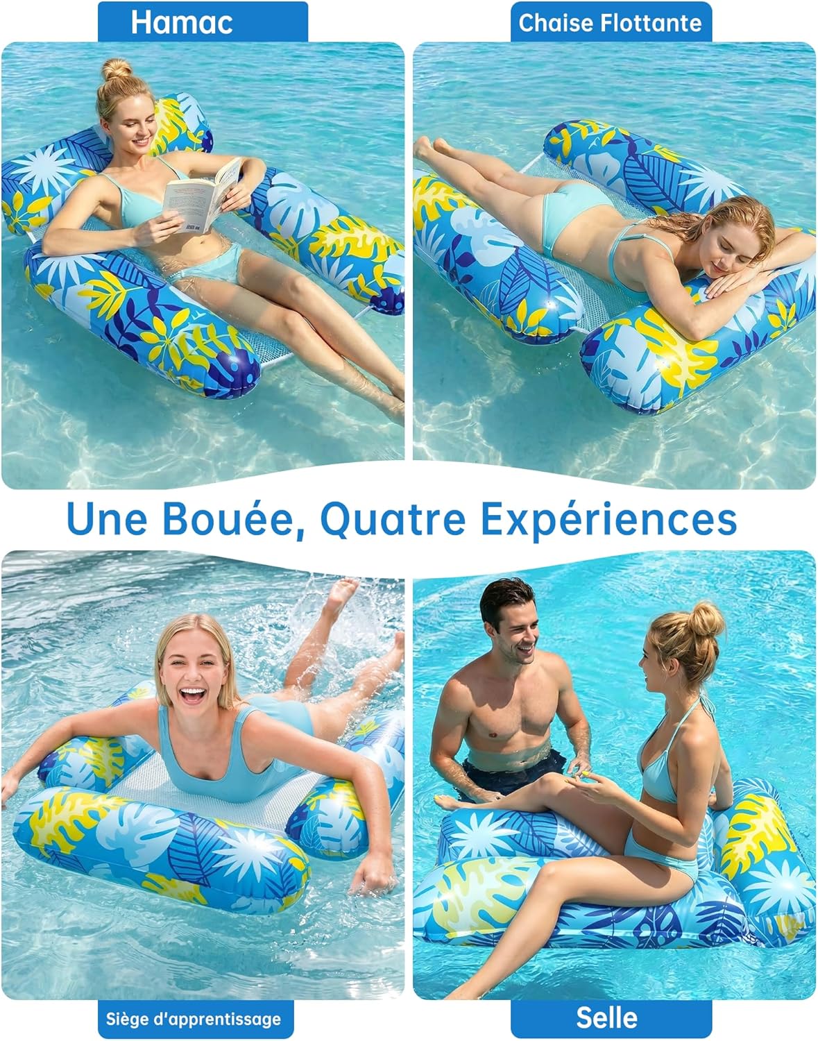 Thumbnail 1 de Wincany Bouée Piscine Gonflable 4-en-1 – Matelas épais 21 mm pour adulte