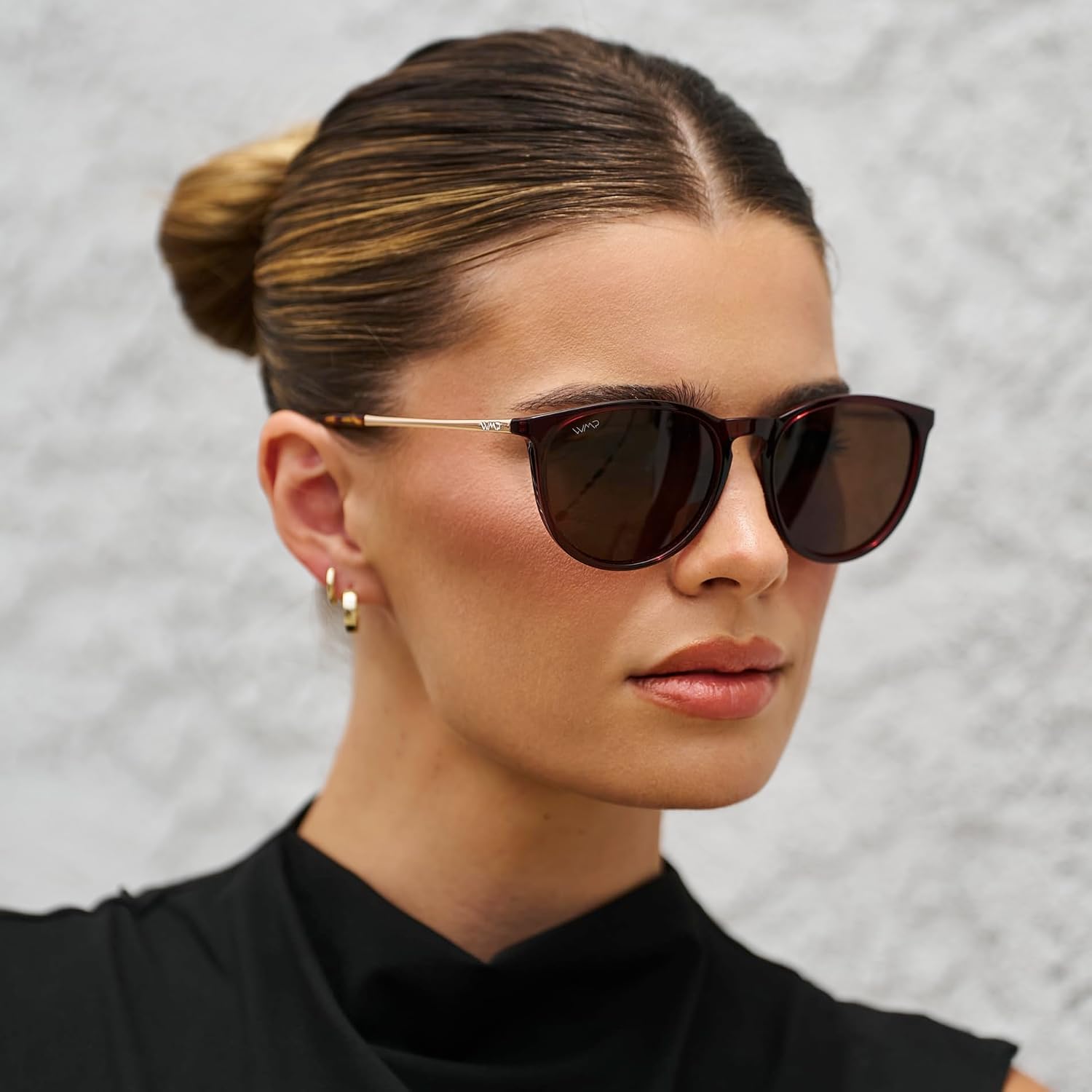Detalle de WearMe Pro Round Polarized Sunglasses for Women with UV400 Protection (Vintage Retro Style)