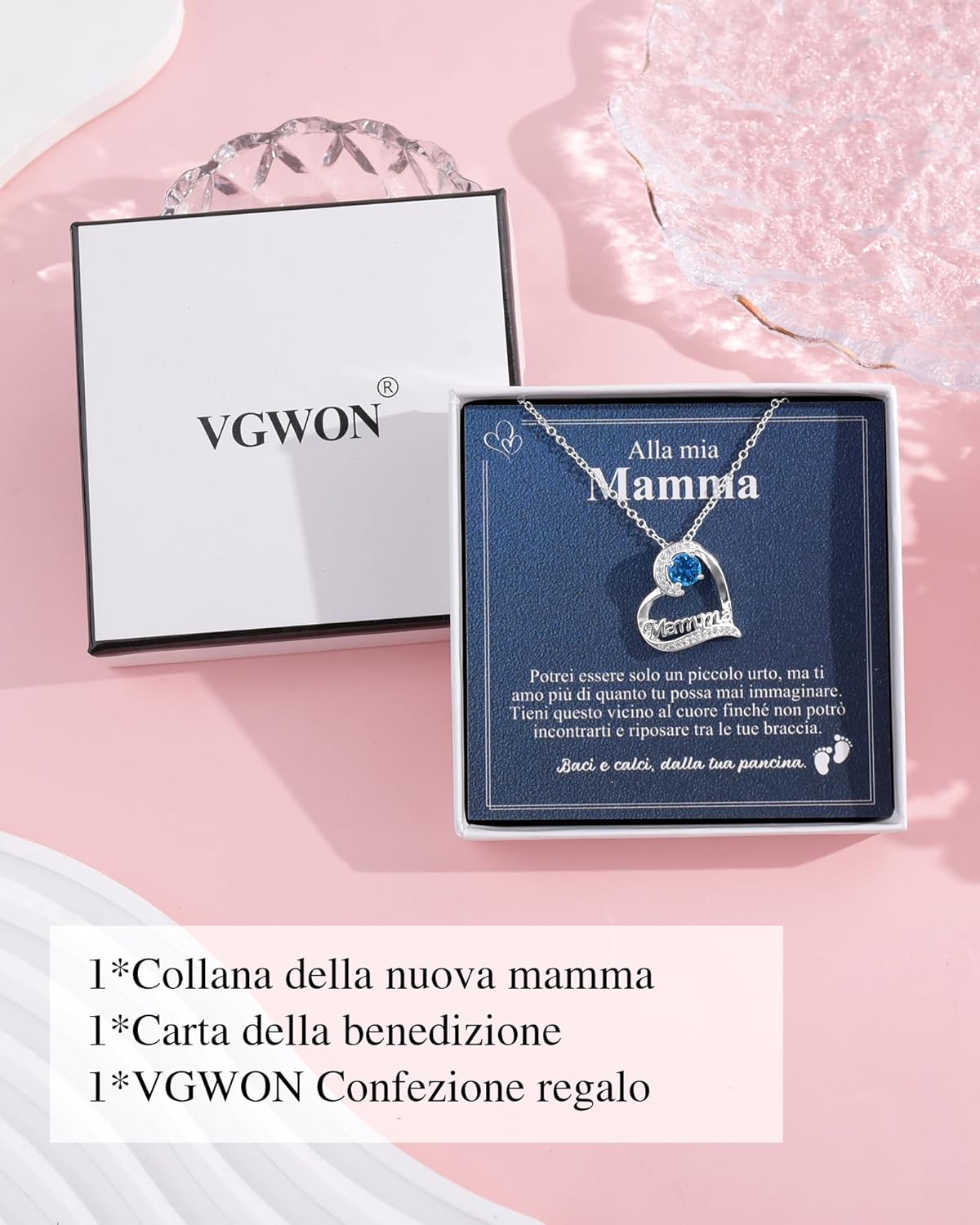 Thumbnail 3 de VGWON Collana per Festa della Mamma: regalo per mamma, nuova mamma e futura mamma