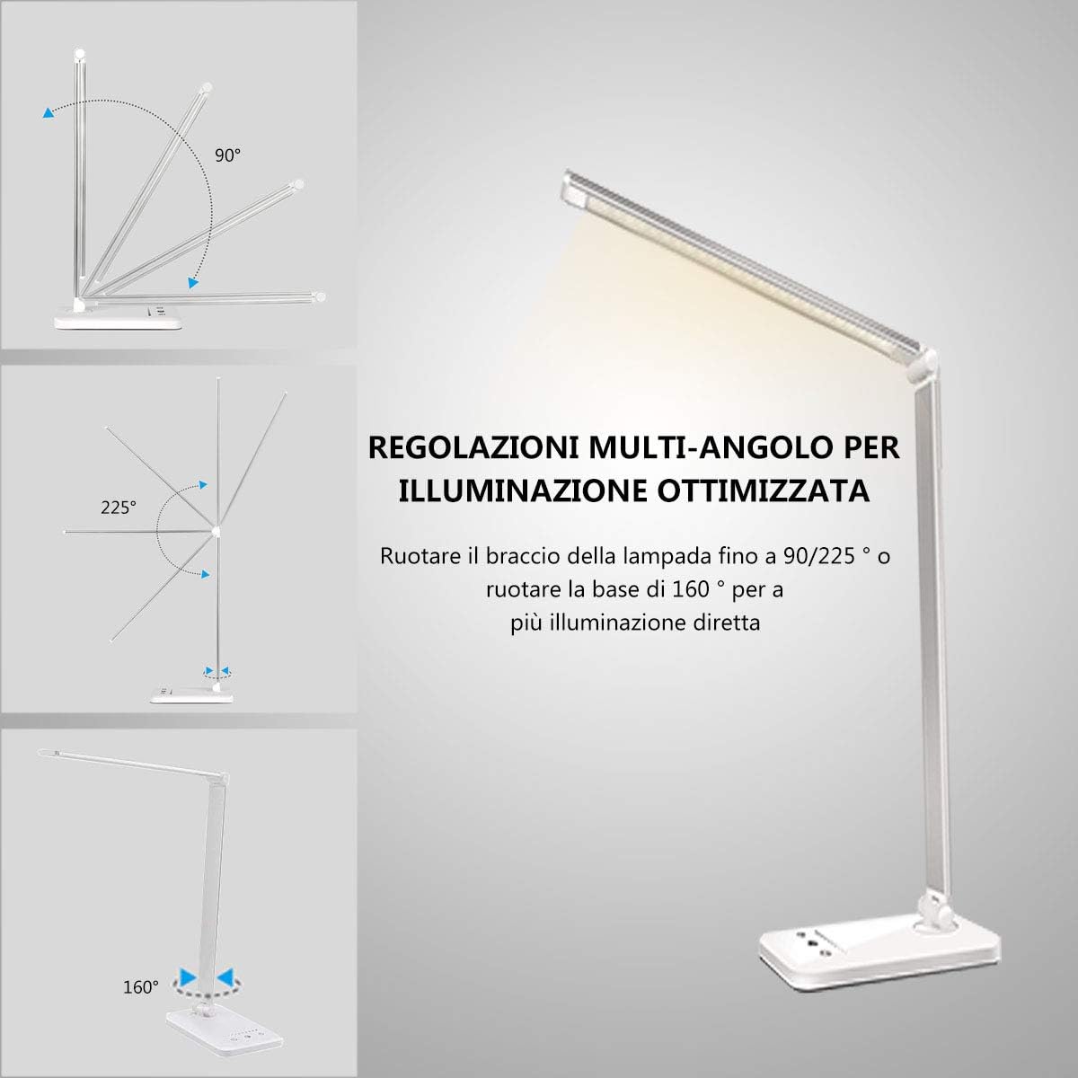 Thumbnail 2 de oxylops Lampada da Scrivania LED Protezione Occhi 10 livelli