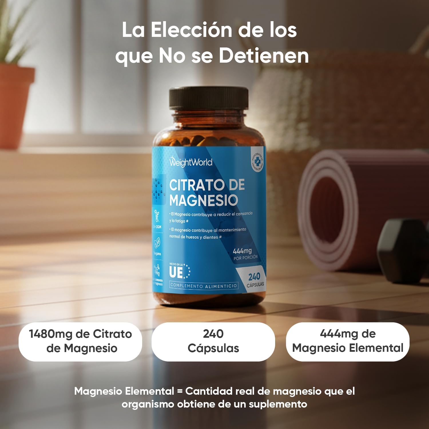 Detalle 2 de Citrato de Magnesio 1480mg 240 Caps 🍃 - Vitalidad y Equilibrio