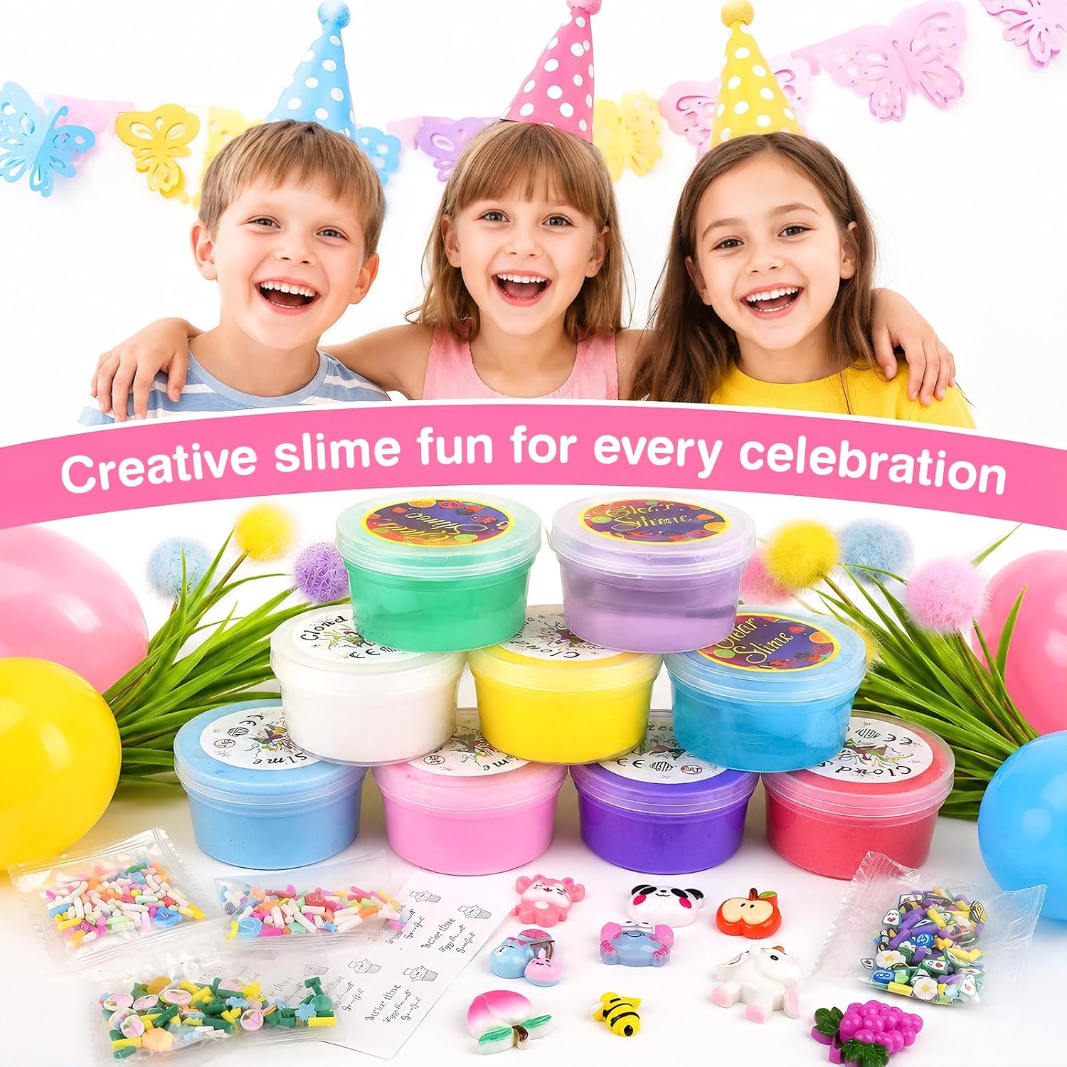 Detalle de Slime Kit 9 Pack: 3 Butter Slime, 3 Cloud Slime & 3 Jelly Cube Crunchy Clear Slime