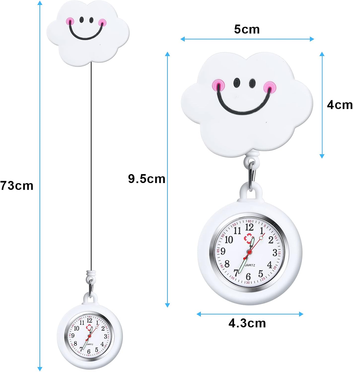Detalle 2 de Vicloon Krankenschwester Armbanduhr Einziehbare 2er Set